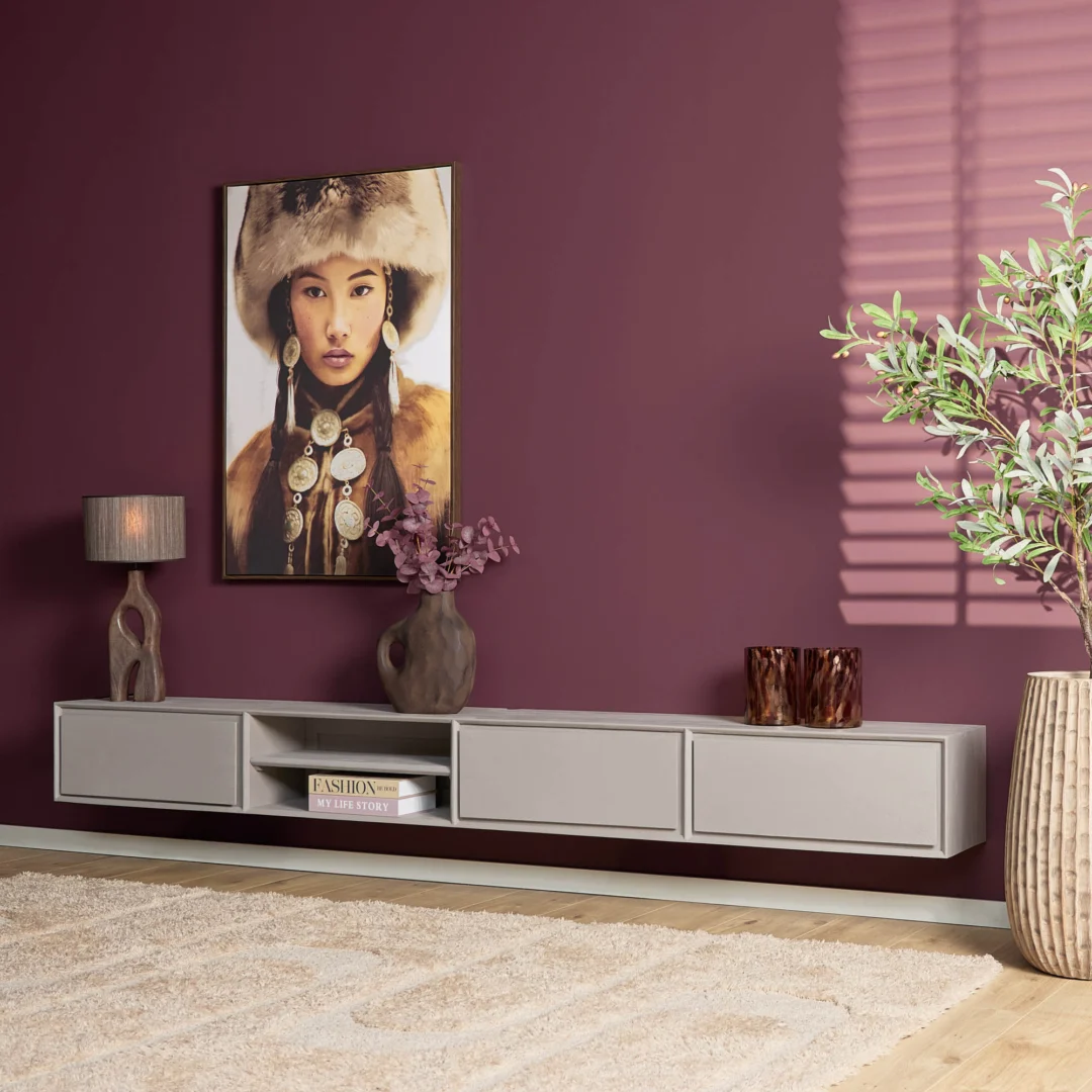 TV-meubel Neerdi Taupe 280 cm - Afbeelding 6