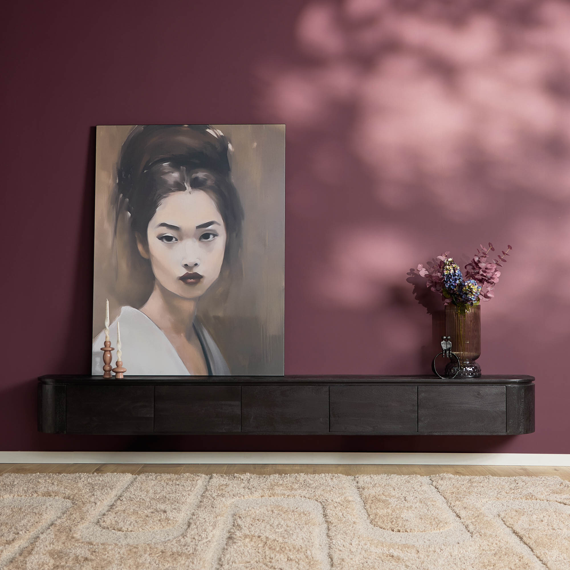 TV-meubel Cidol Zwart 280 cm - Afbeelding 8