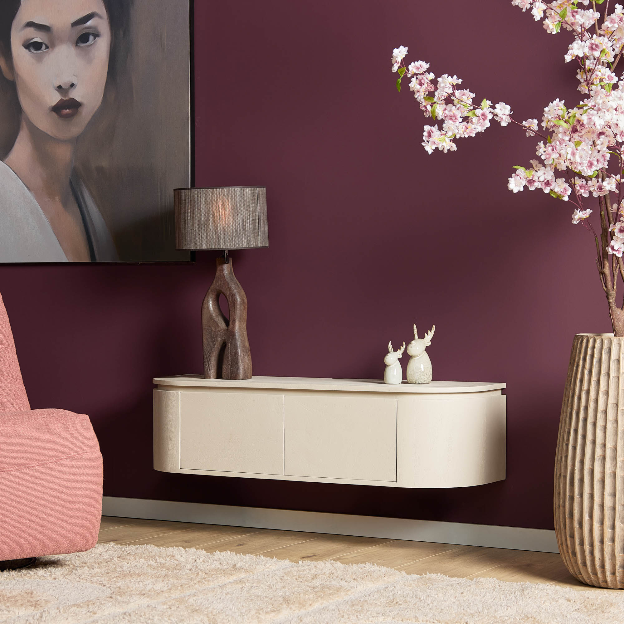 TV-meubel Virmen Zand 120 cm - Afbeelding 12