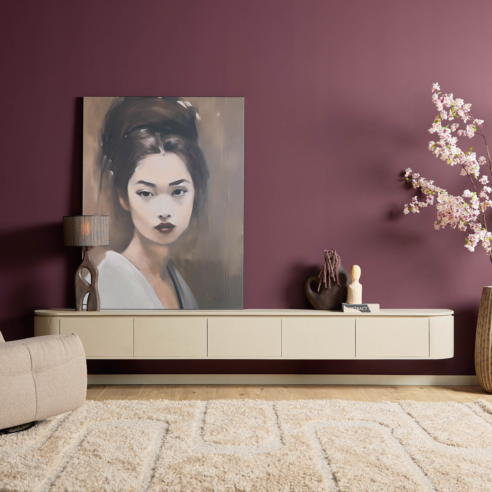 TV-meubel Neli Zand 280 cm - Afbeelding 11