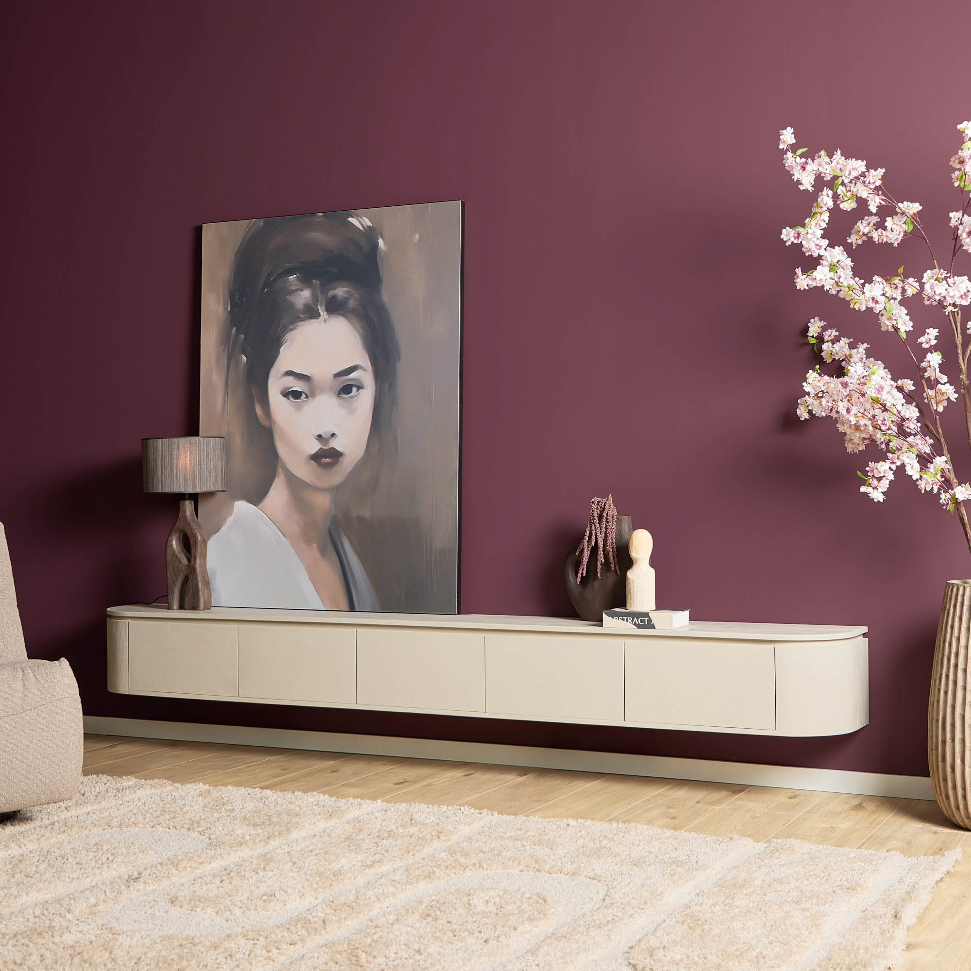 TV-meubel Neli Zand 280 cm - Afbeelding 12