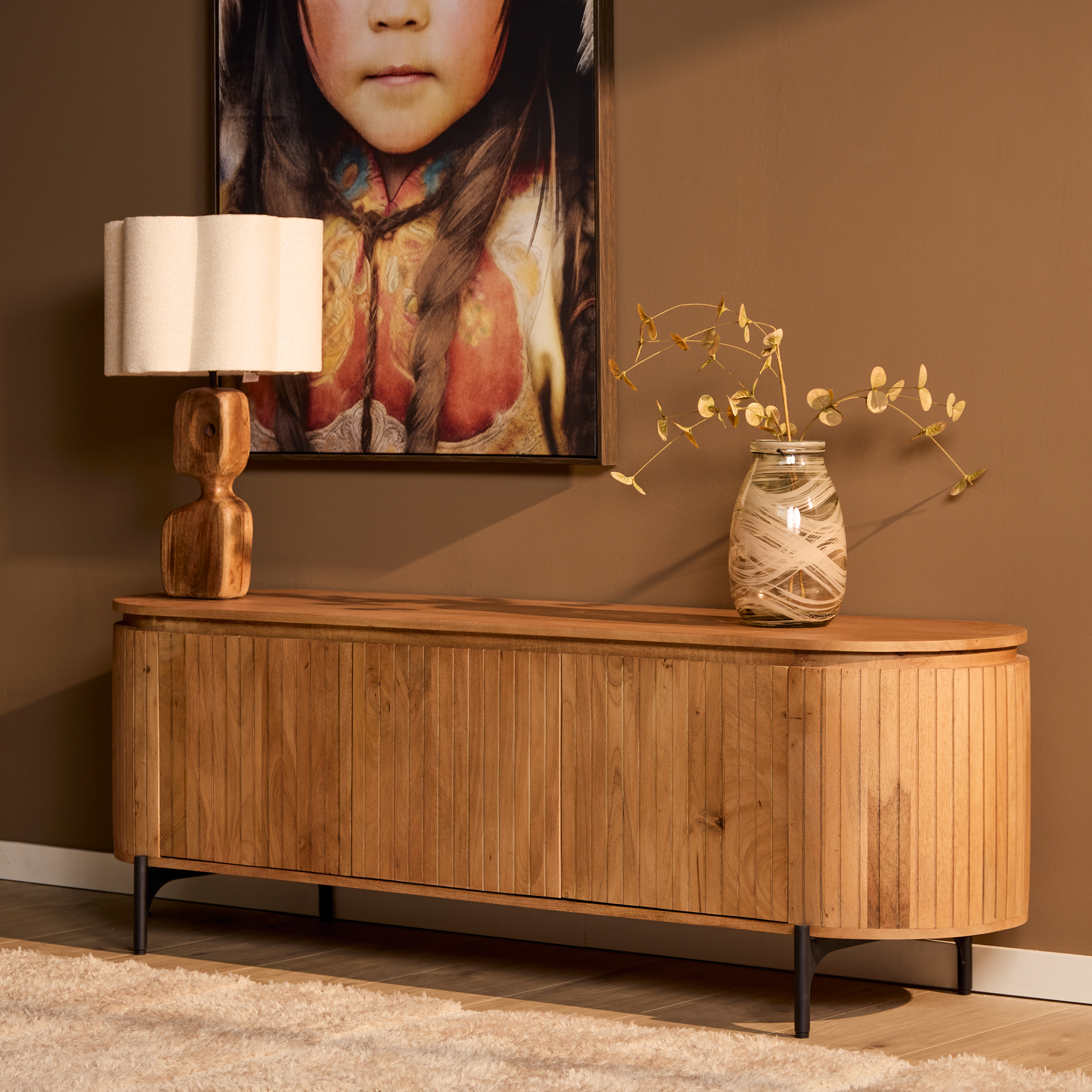 TV-meubel Stoolvena Naturel 165 cm