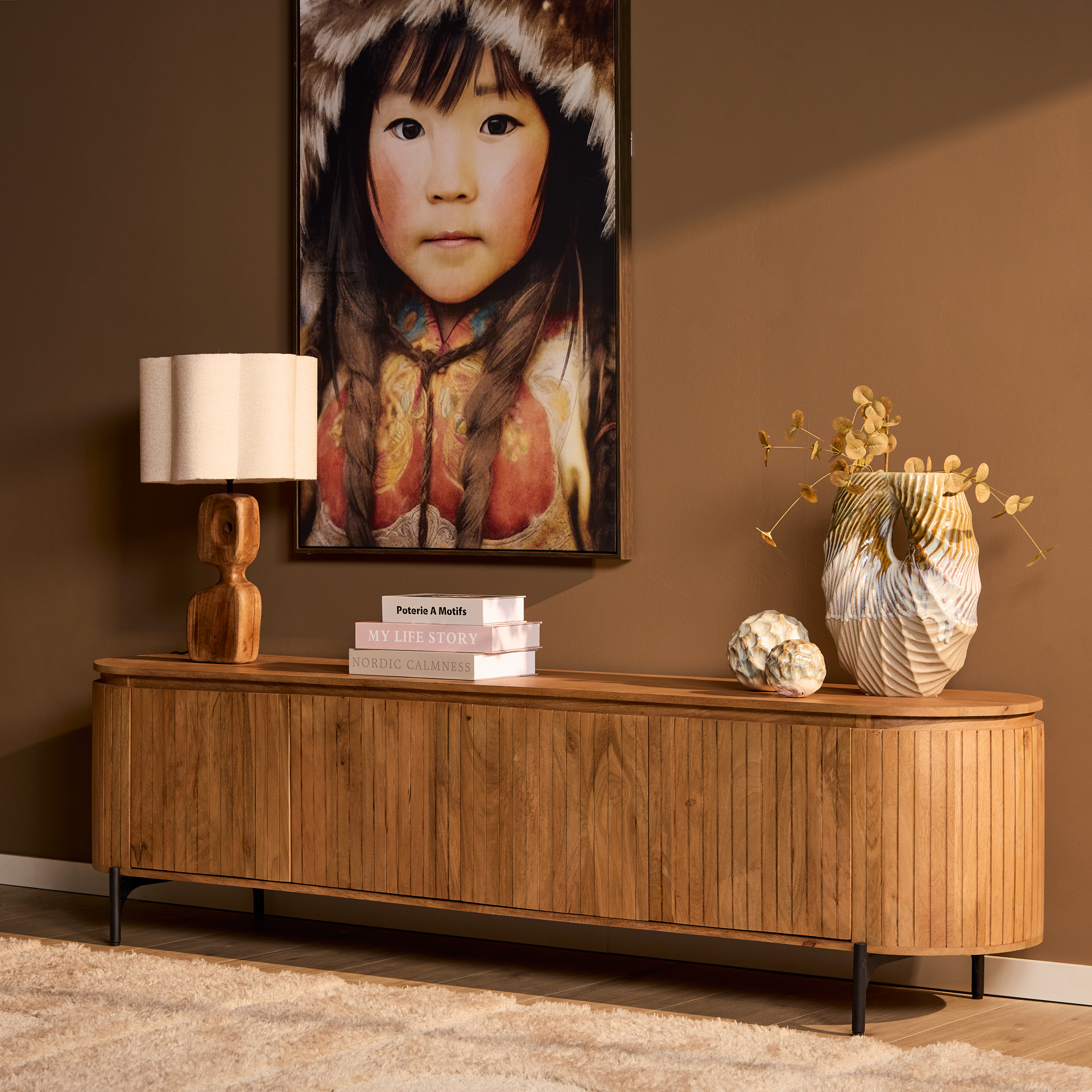 TV-meubel Fernund Naturel 210 cm