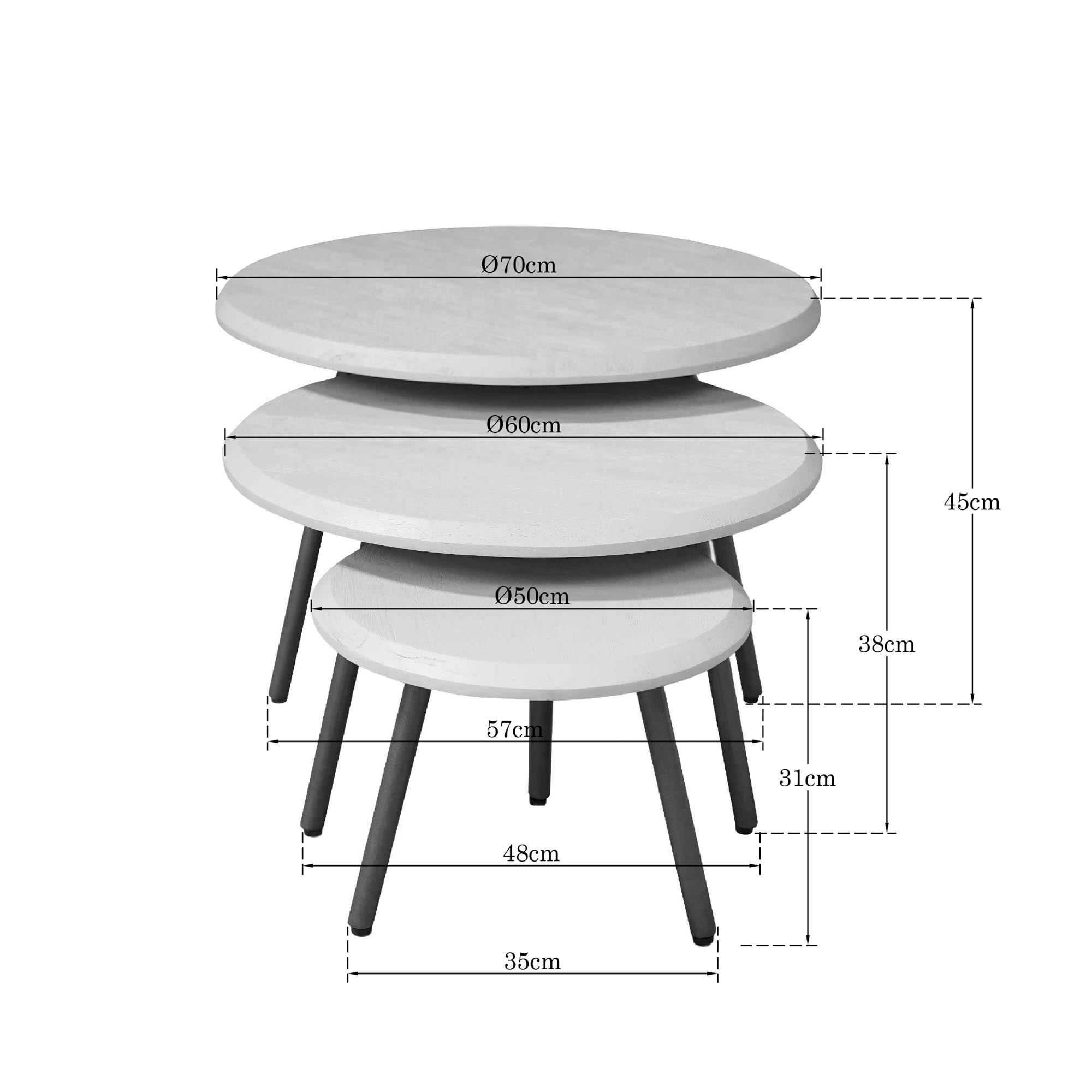 Salontafel Steellone Mangohout 70 cm - Afbeelding 5
