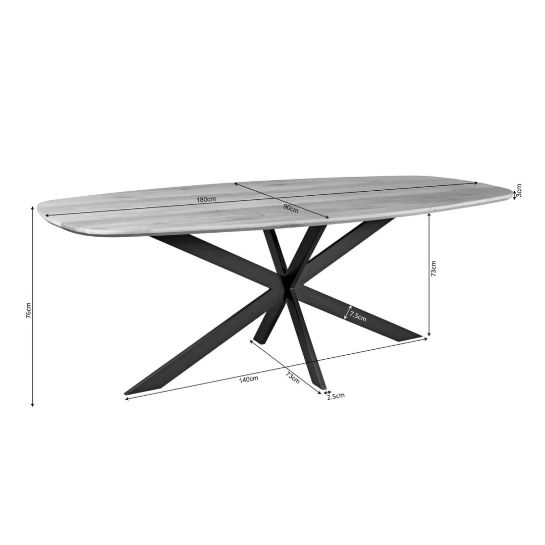 Eettafel Matera Metaal 180 cm - Afbeelding 3