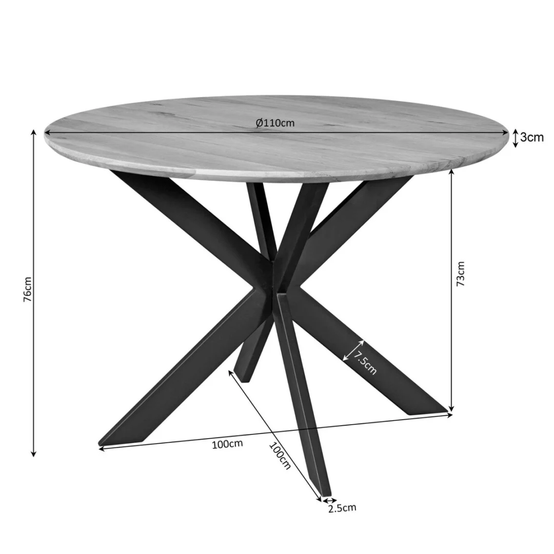 Eettafel Greedar Metaal 110 cm - Afbeelding 3