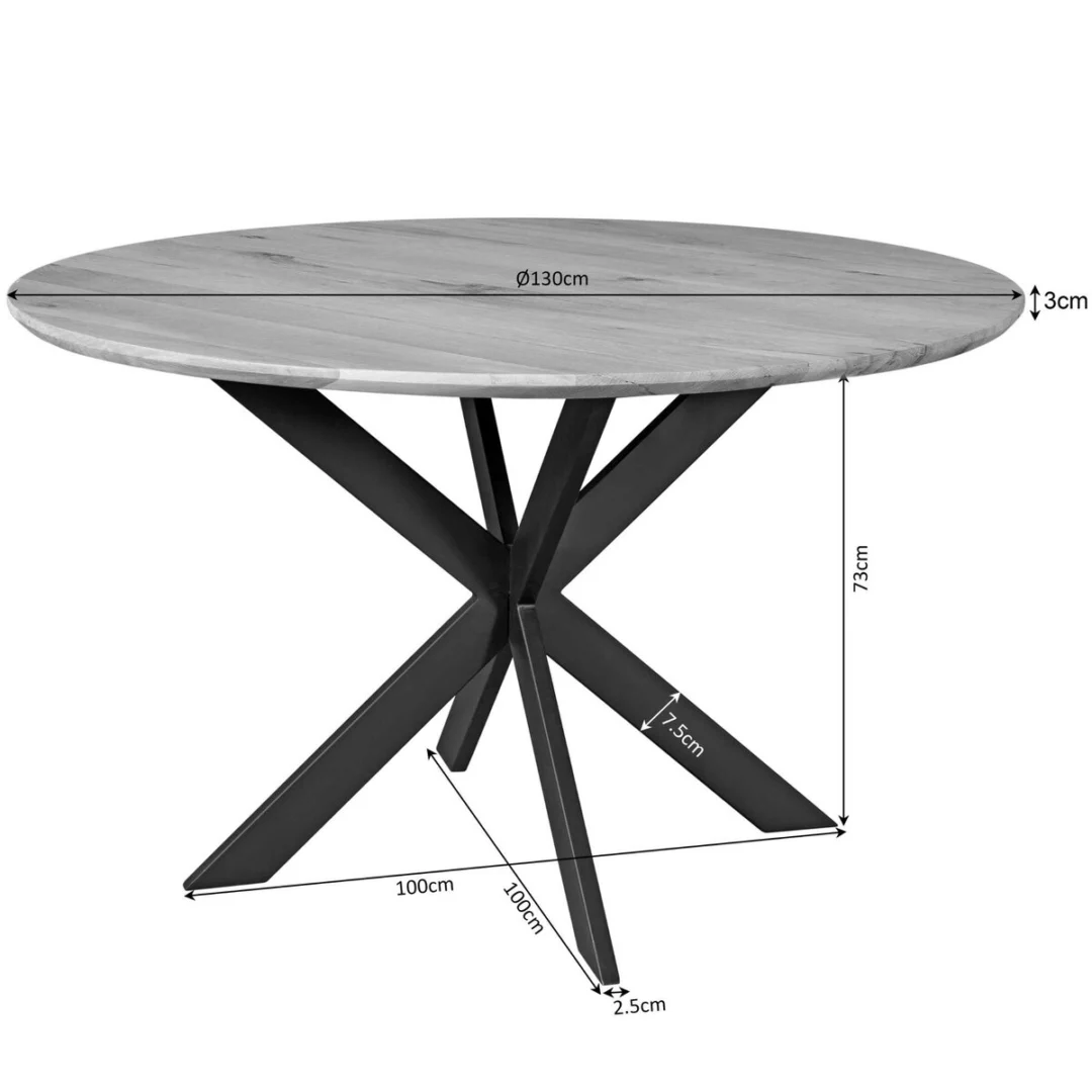 Eettafel Skildero Metaal 130 cm - Afbeelding 3