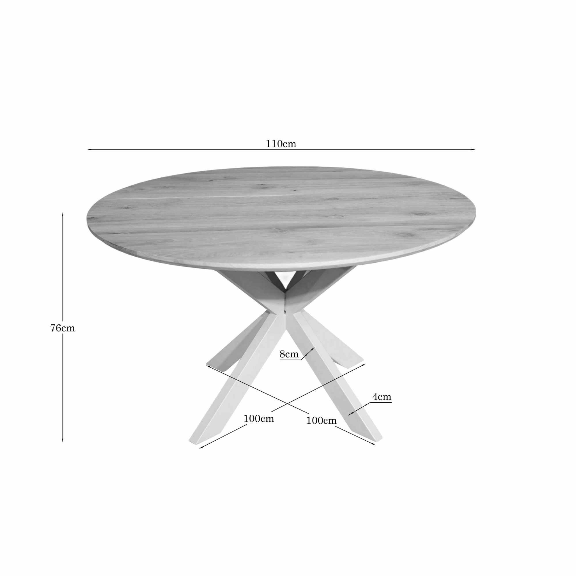 Eettafel Espen Metaal 110 cm - Afbeelding 4