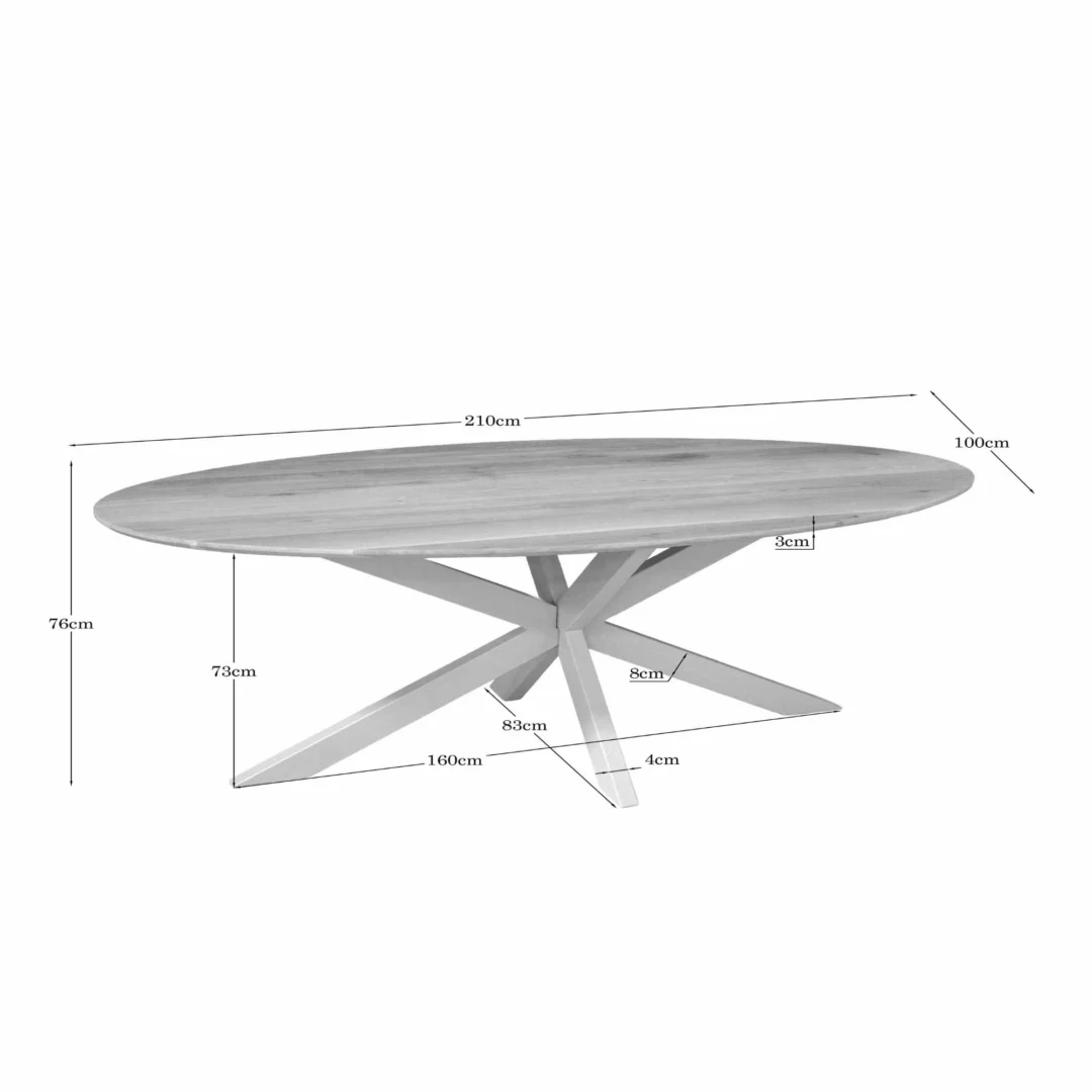 Eettafel Toorru Metaal 210 cm - Afbeelding 4