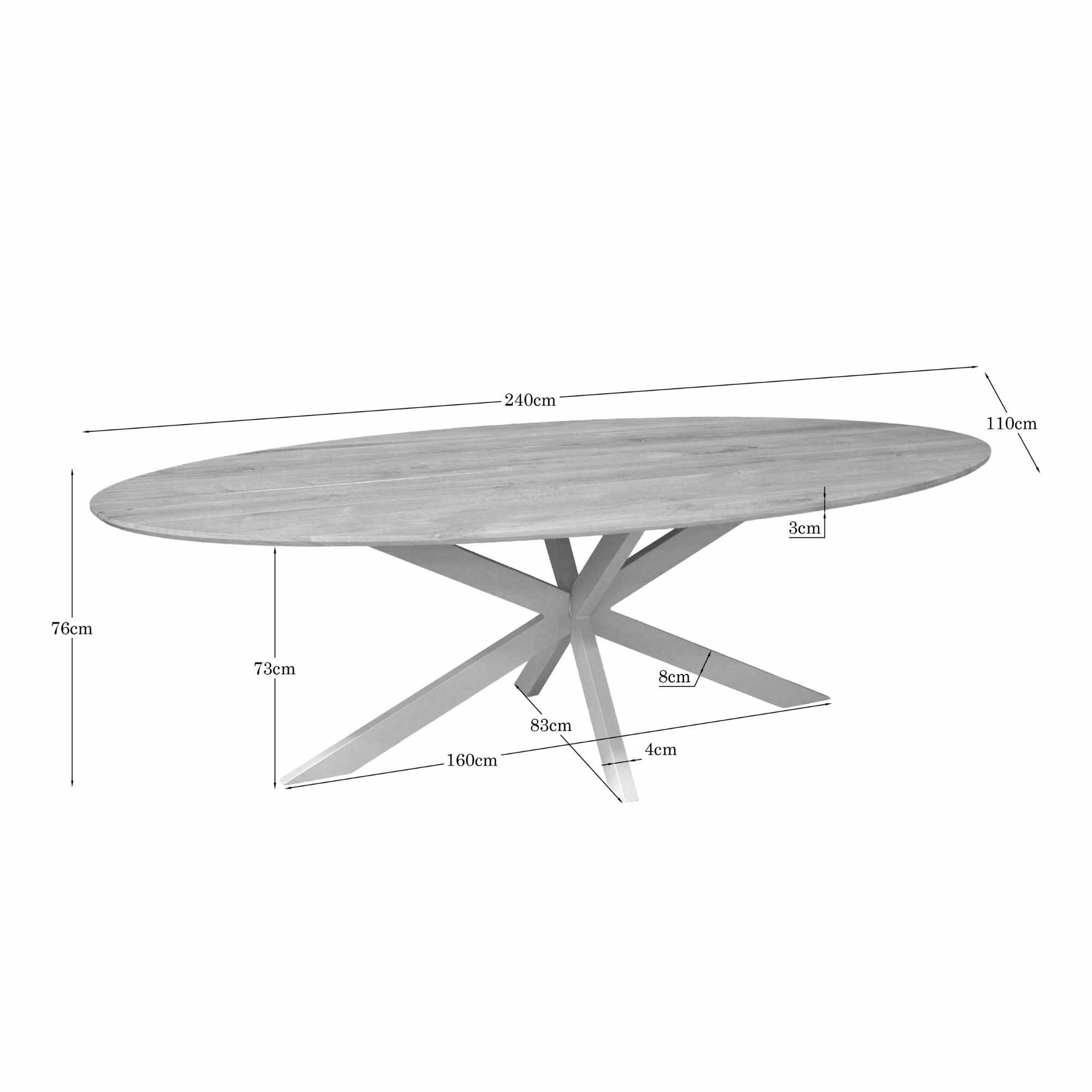 Eettafel Stolund Metaal 240 cm - Afbeelding 4