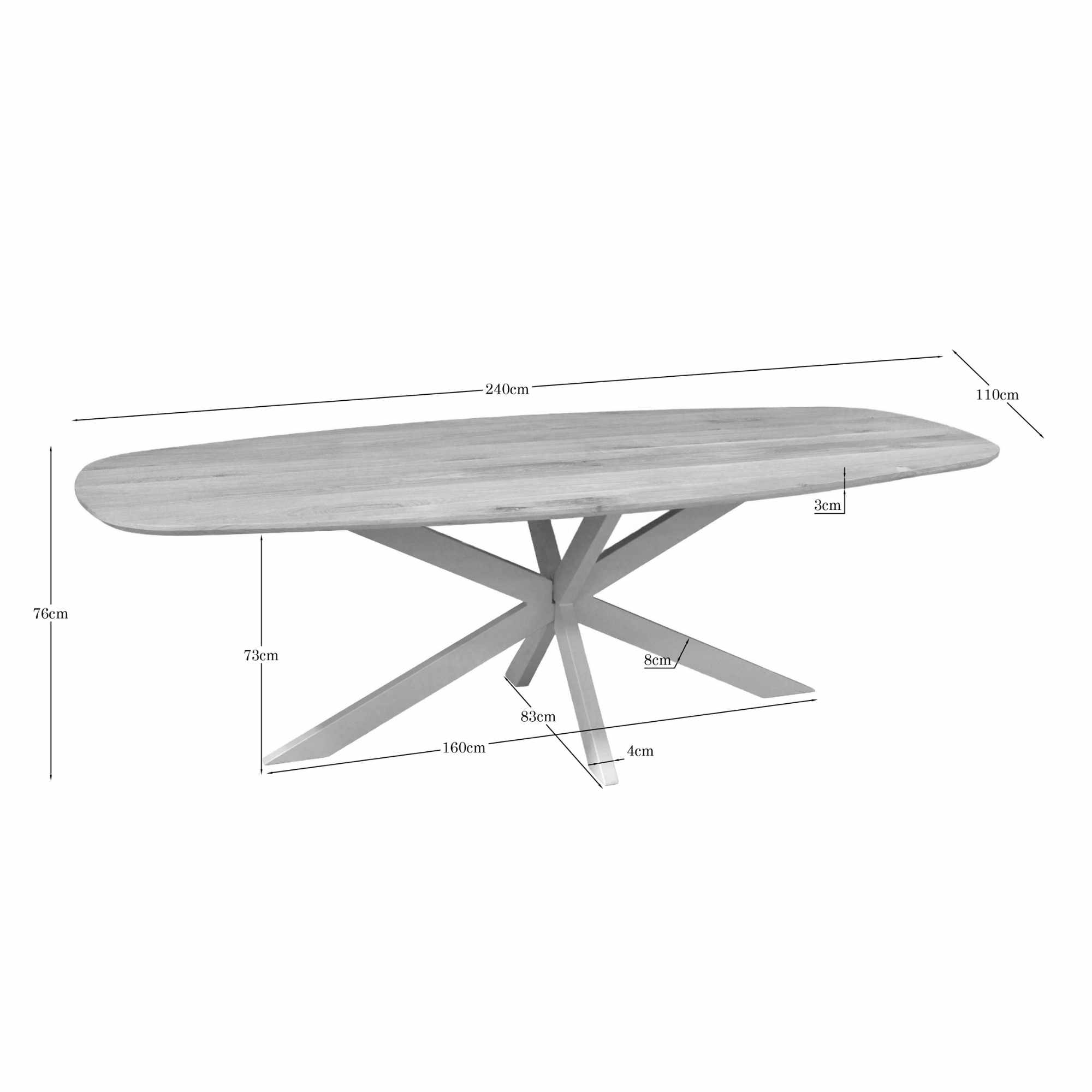 Eettafel Cummak Metaal 240 cm - Afbeelding 4