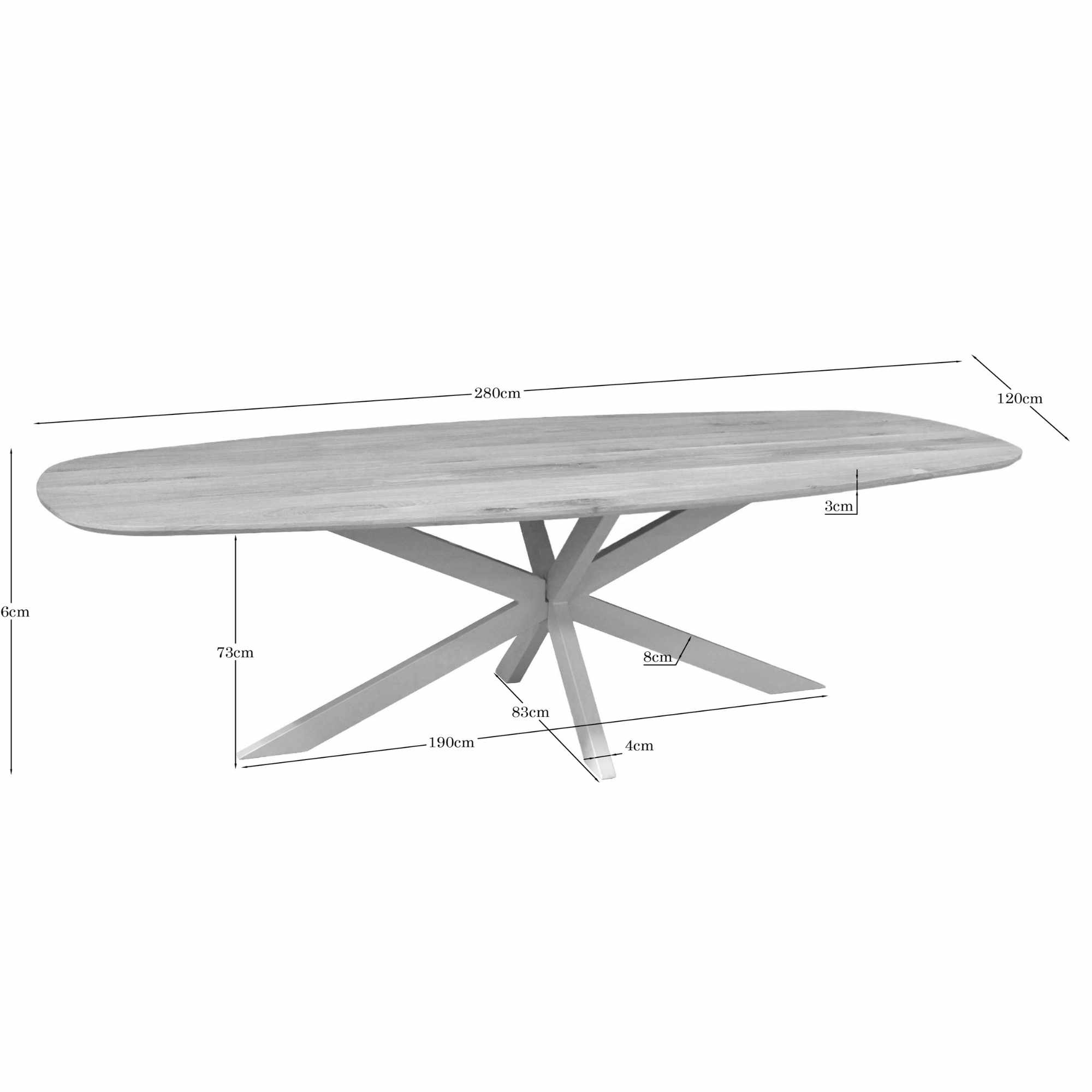 Eettafel Patesta Metaal 280 cm - Afbeelding 4