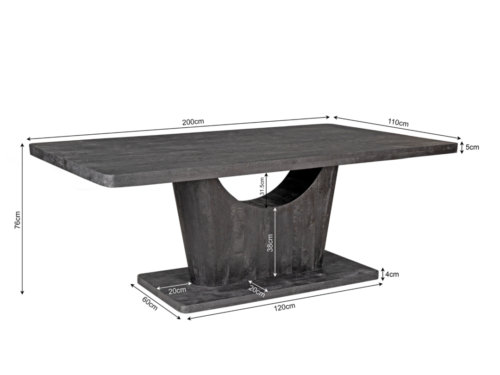 Eettafel Keeldu Mangohout 200 cm