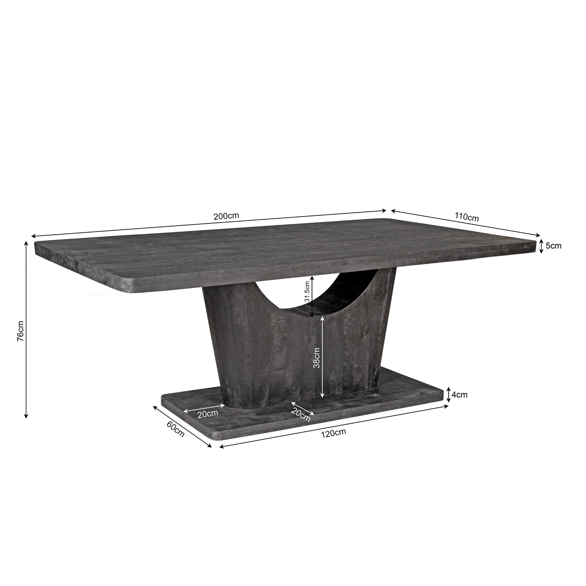 Eettafel Keeldu Mangohout 200 cm - Afbeelding 4