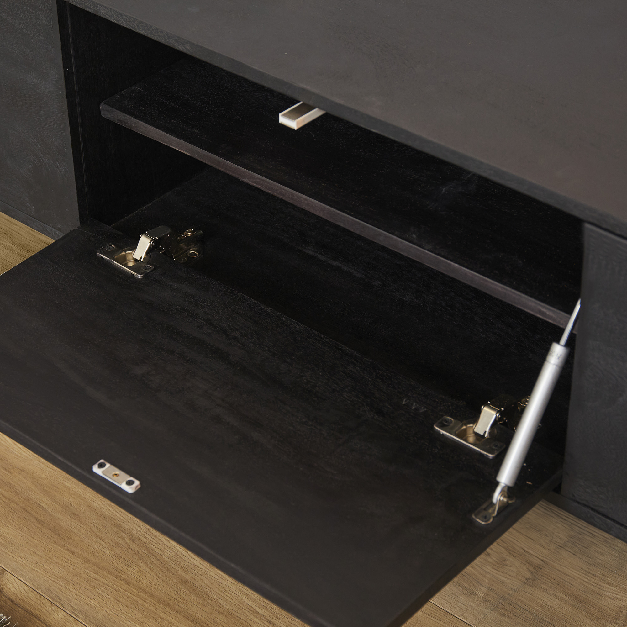 TV-meubel Nekun Zwart 200 cm - Afbeelding 2