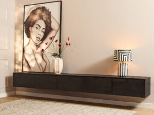 TV-meubel Gralvine Zwart 280 cm