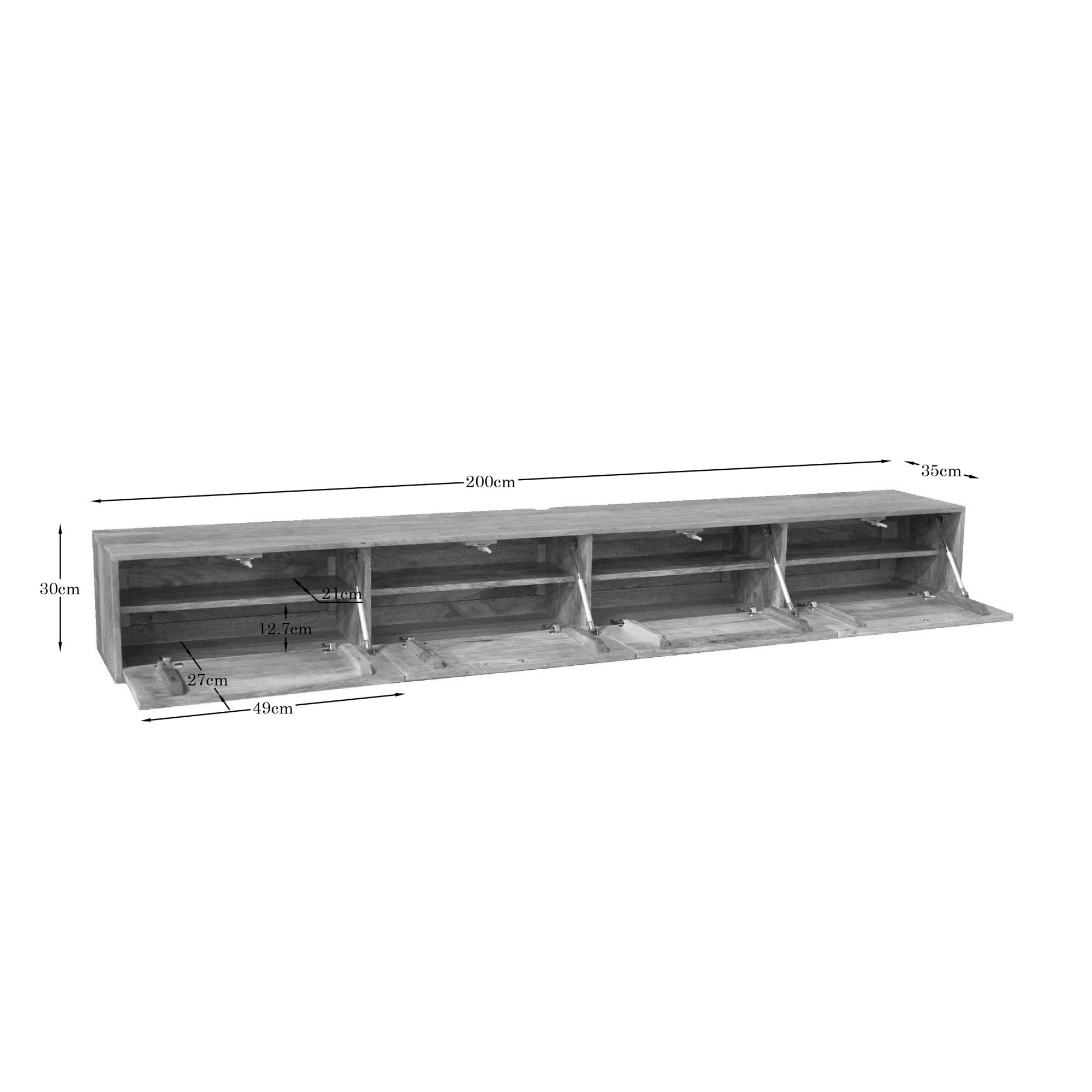 TV-meubel Staute Naturel 200 cm - Afbeelding 6