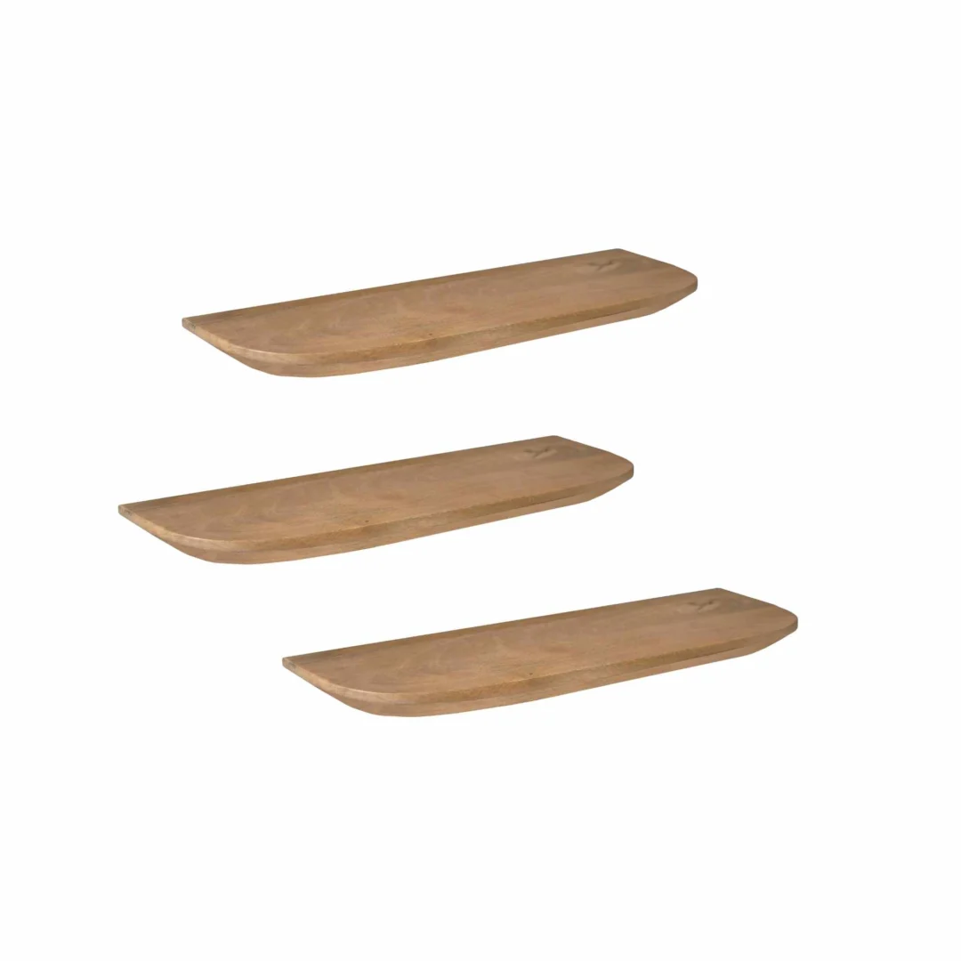Wandplank Hustane Mangohout 60 cm - Set van 3 - Afbeelding 2