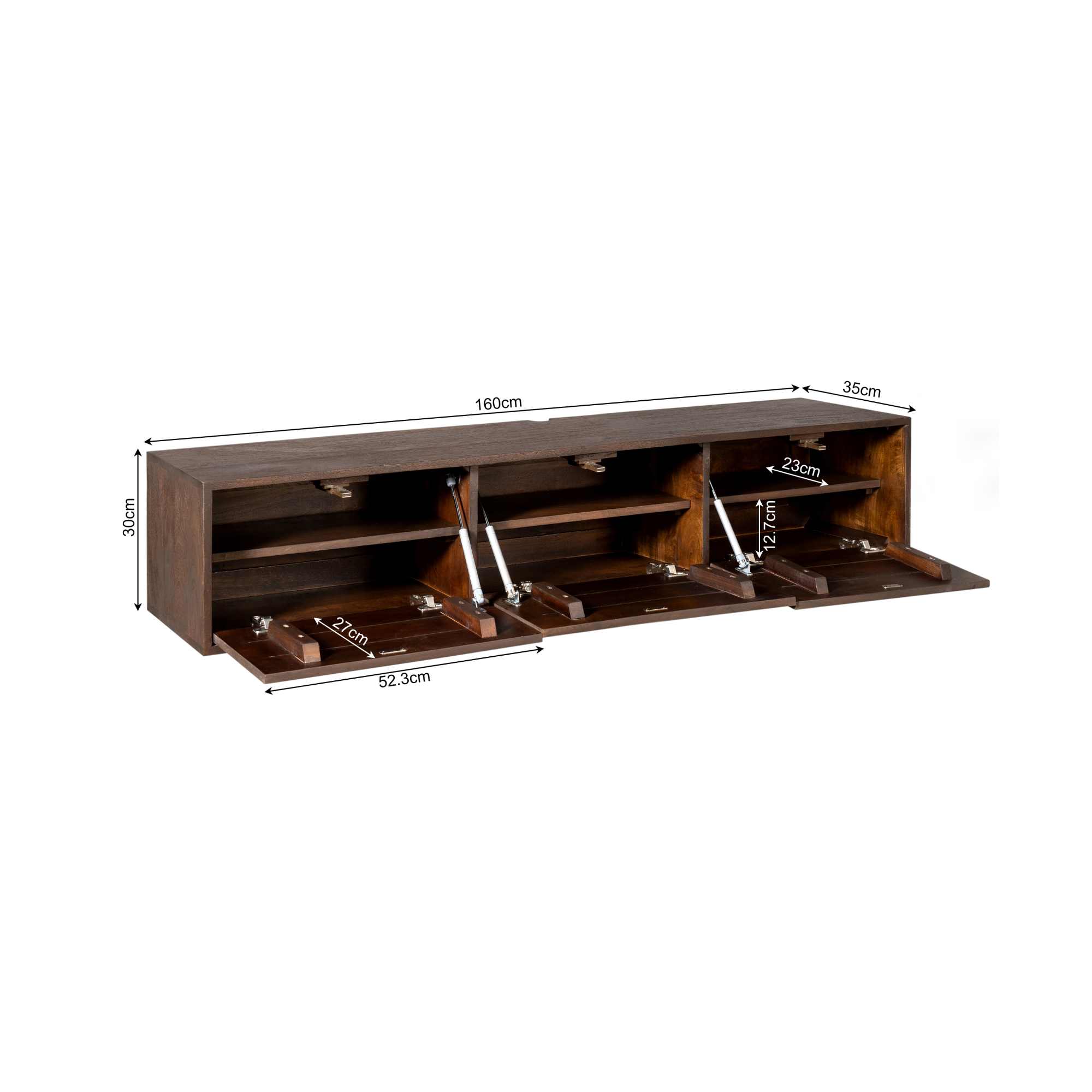 TV-meubel Zantor Bruin 160 cm - Afbeelding 2