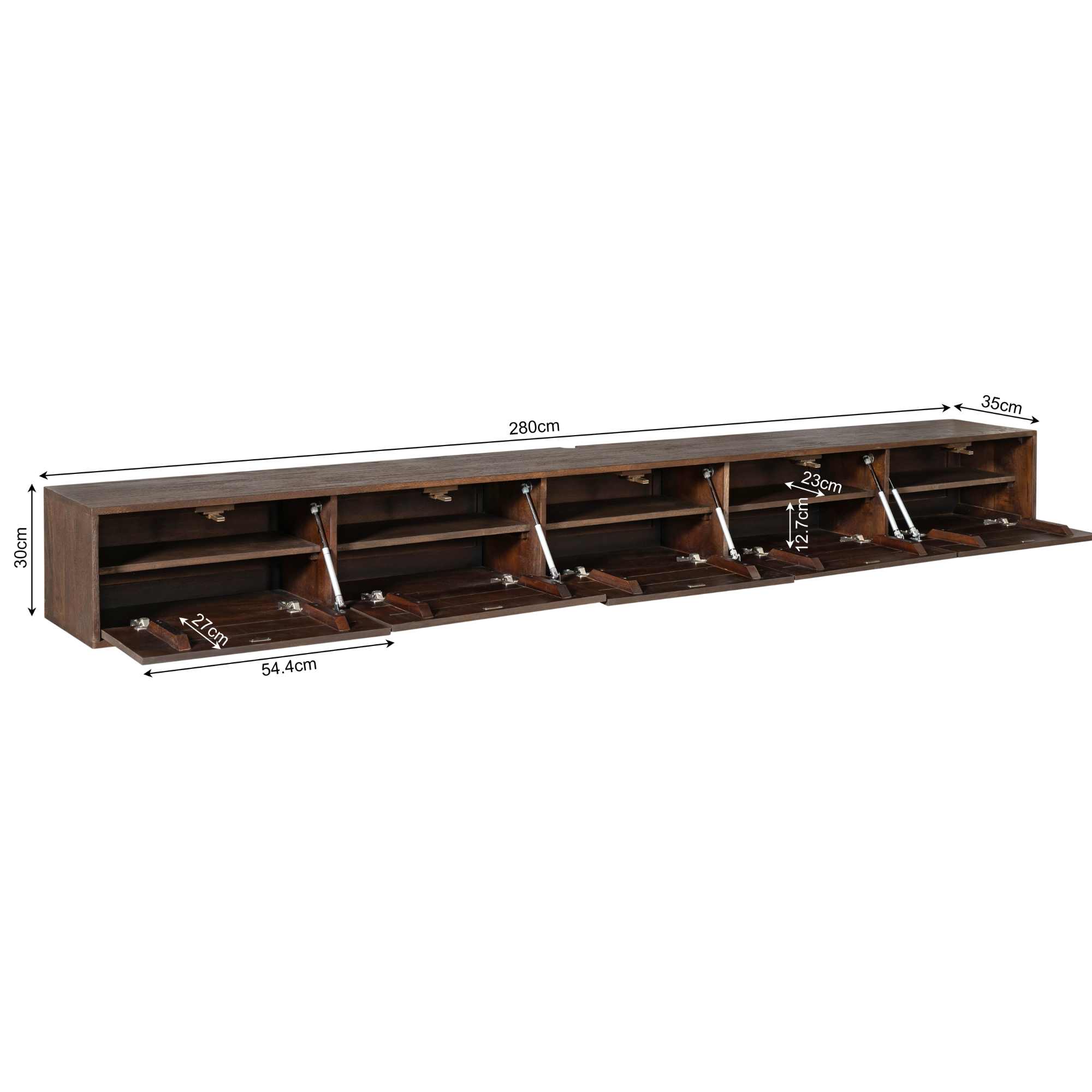 TV-meubel Skietira Bruin 280 cm - Afbeelding 2