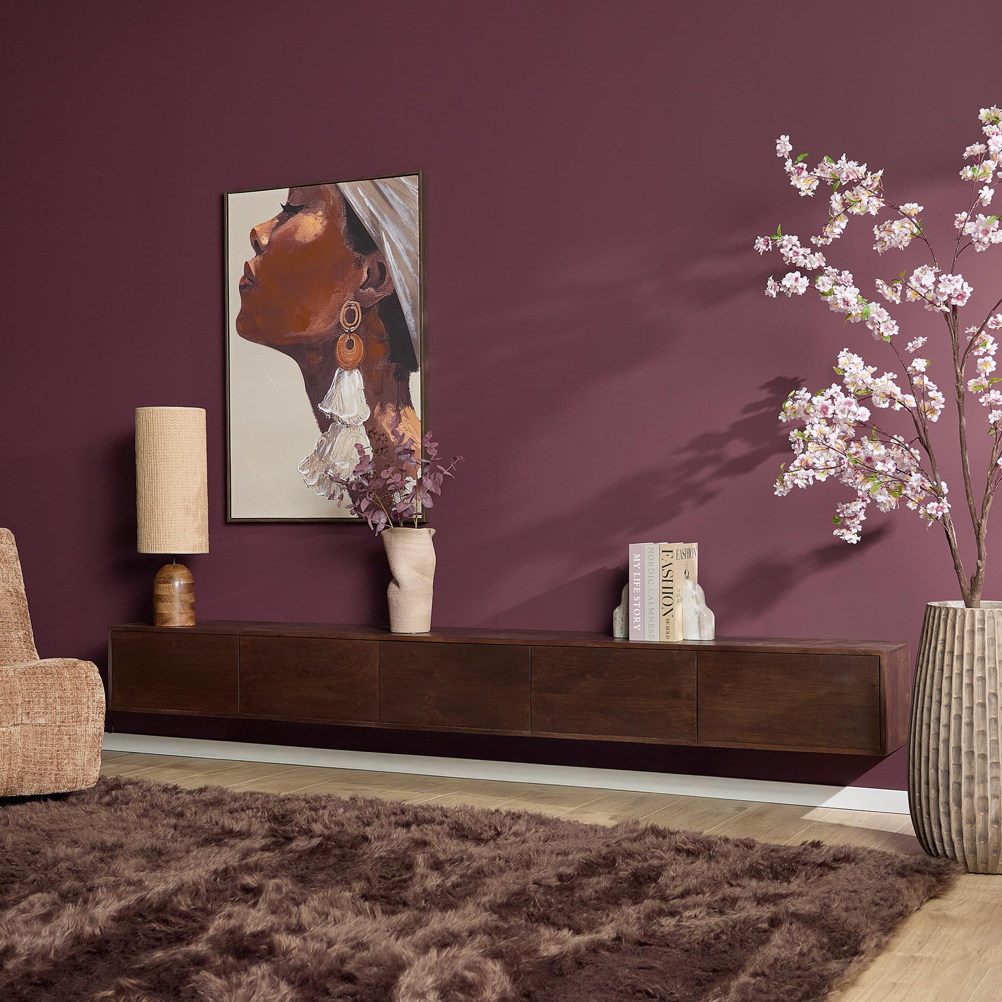TV-meubel Skietira Bruin 280 cm - Afbeelding 7