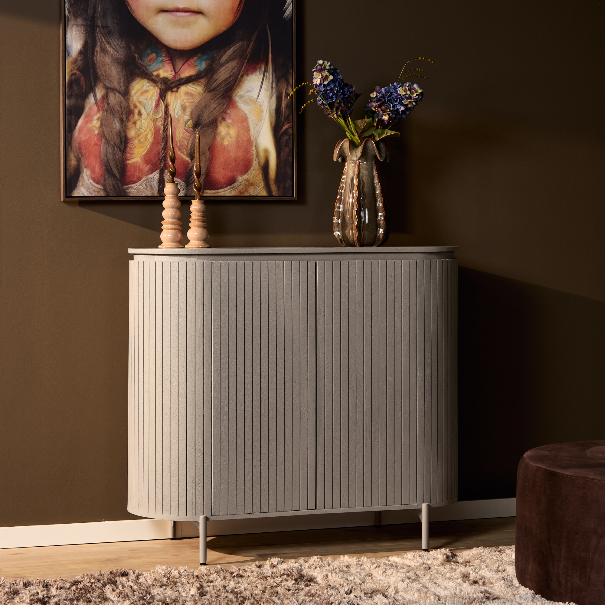 Kast Slaubin Taupe 115 cm