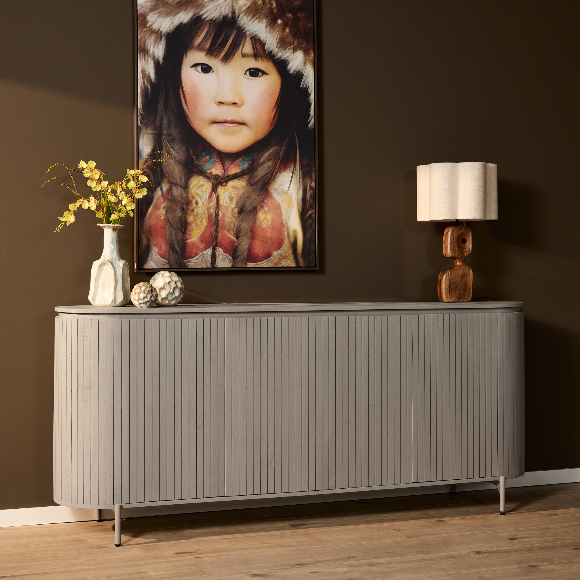 Dressoir Leilvu Taupe 210 cm