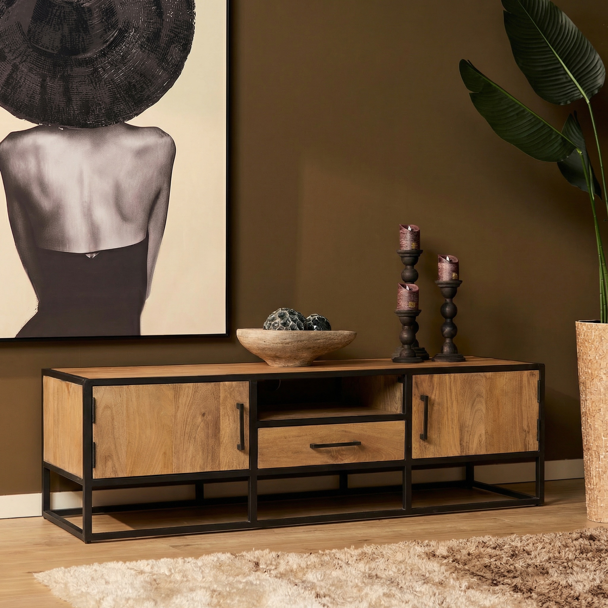 TV-meubel Gaummol Naturel 180 cm - Afbeelding 6
