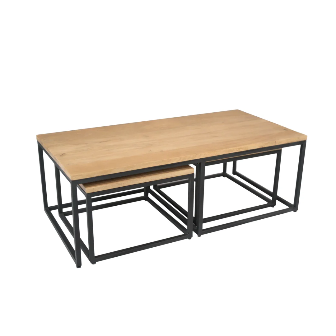 Salontafel Tulvak Mangohout 120 cm - Set van 3 - Afbeelding 2
