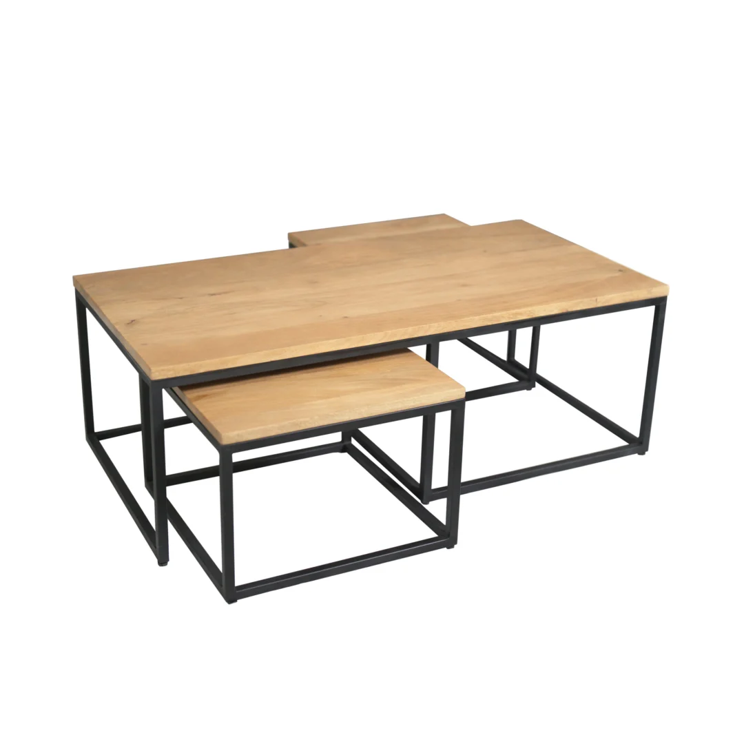 Salontafel Tulvak Mangohout 120 cm - Set van 3 - Afbeelding 3