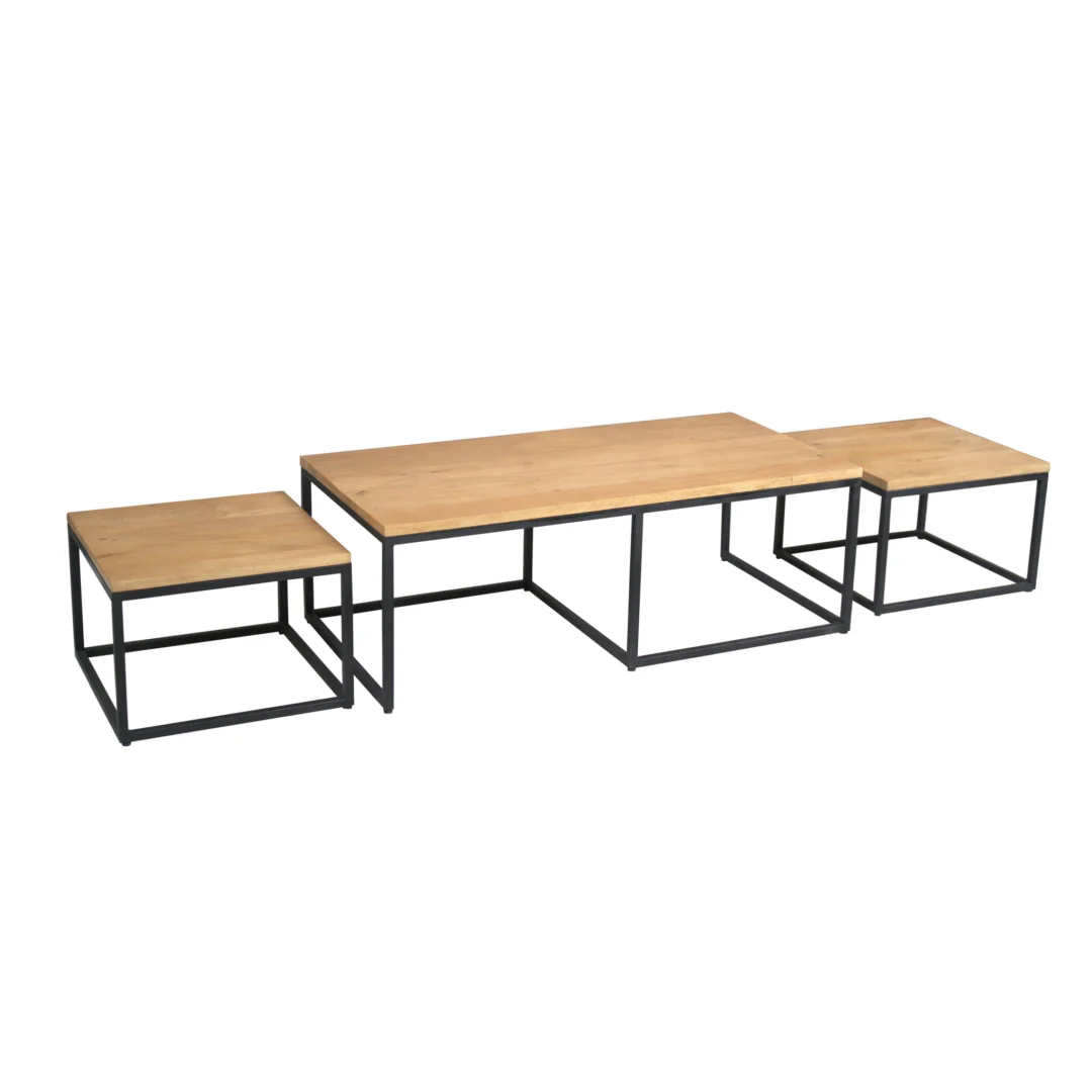 Salontafel Tulvak Mangohout 120 cm - Set van 3 - Afbeelding 5