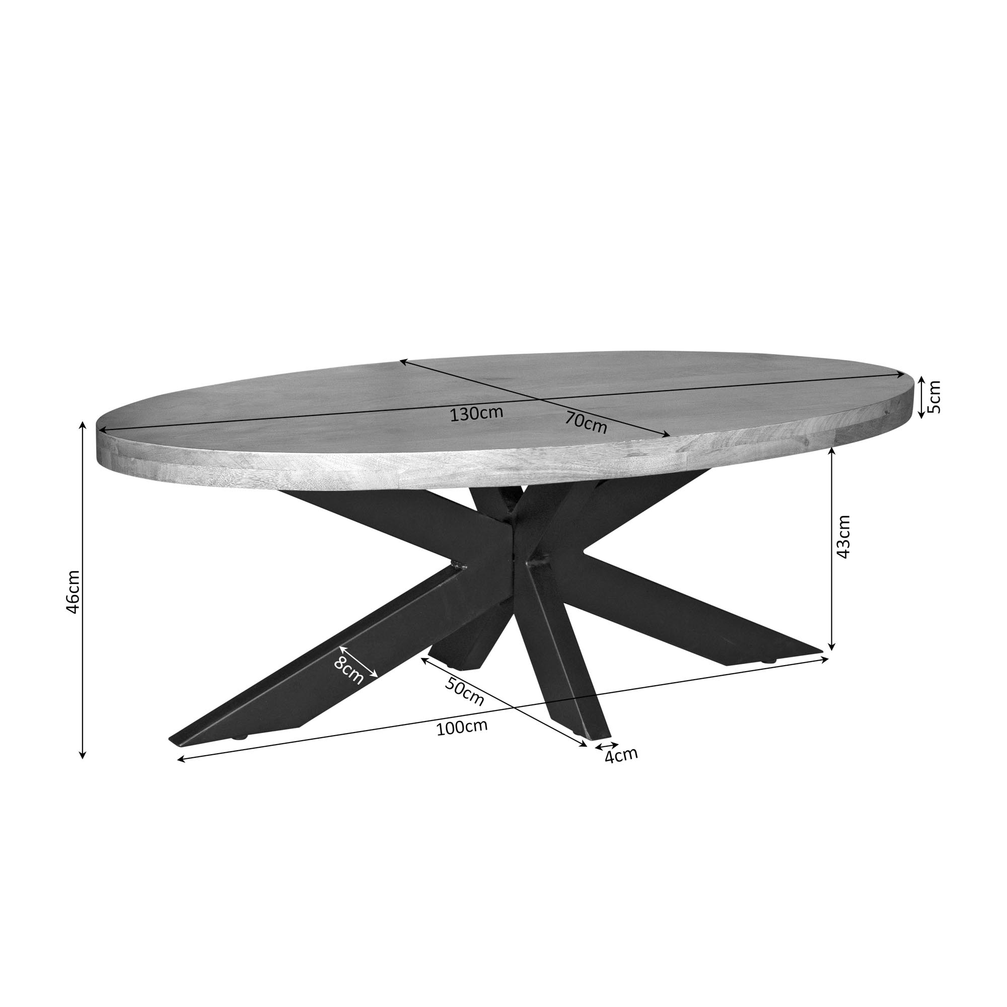 Salontafel Rudonte Naturel 130 cm - Afbeelding 5