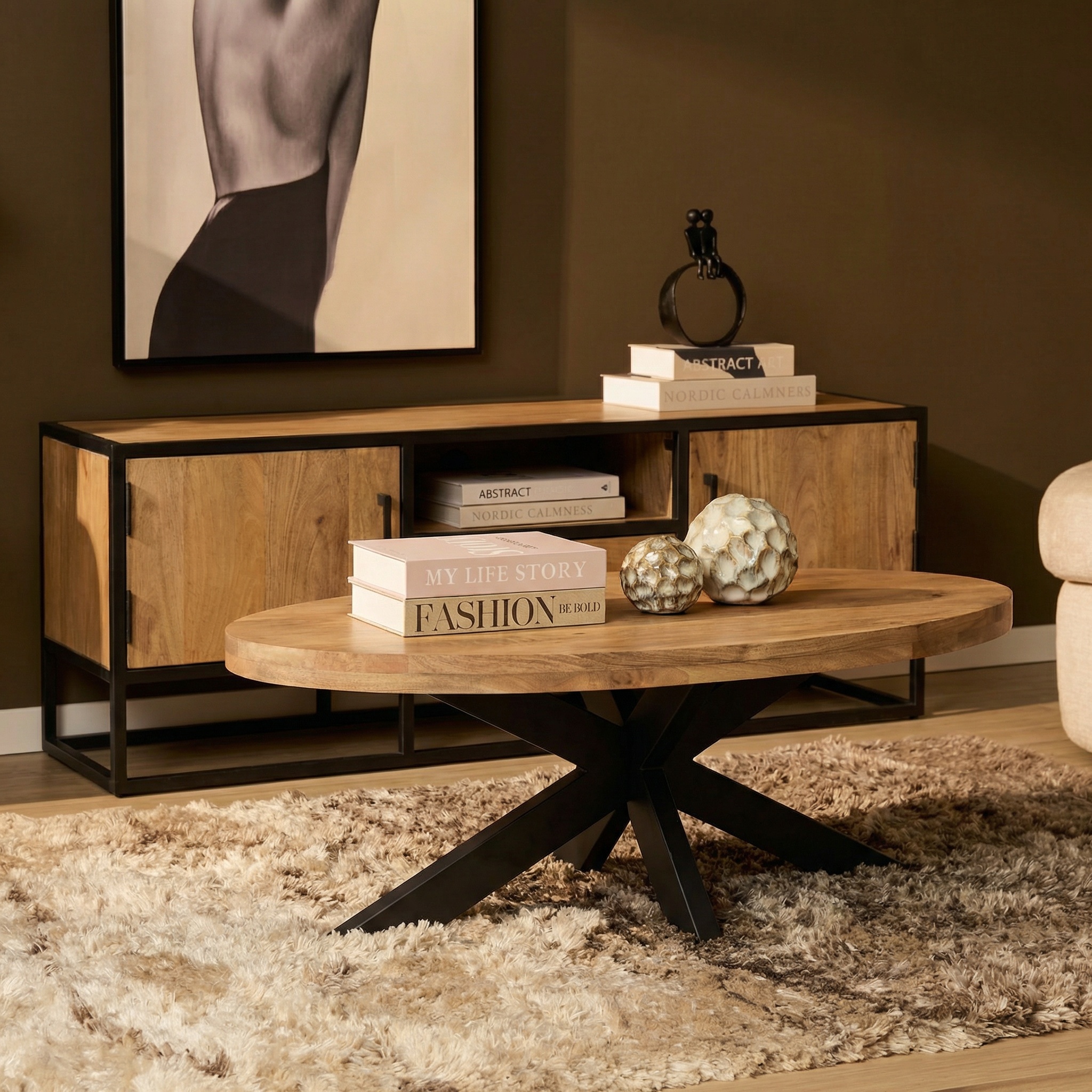 Salontafel Rudonte Naturel 130 cm - Afbeelding 6