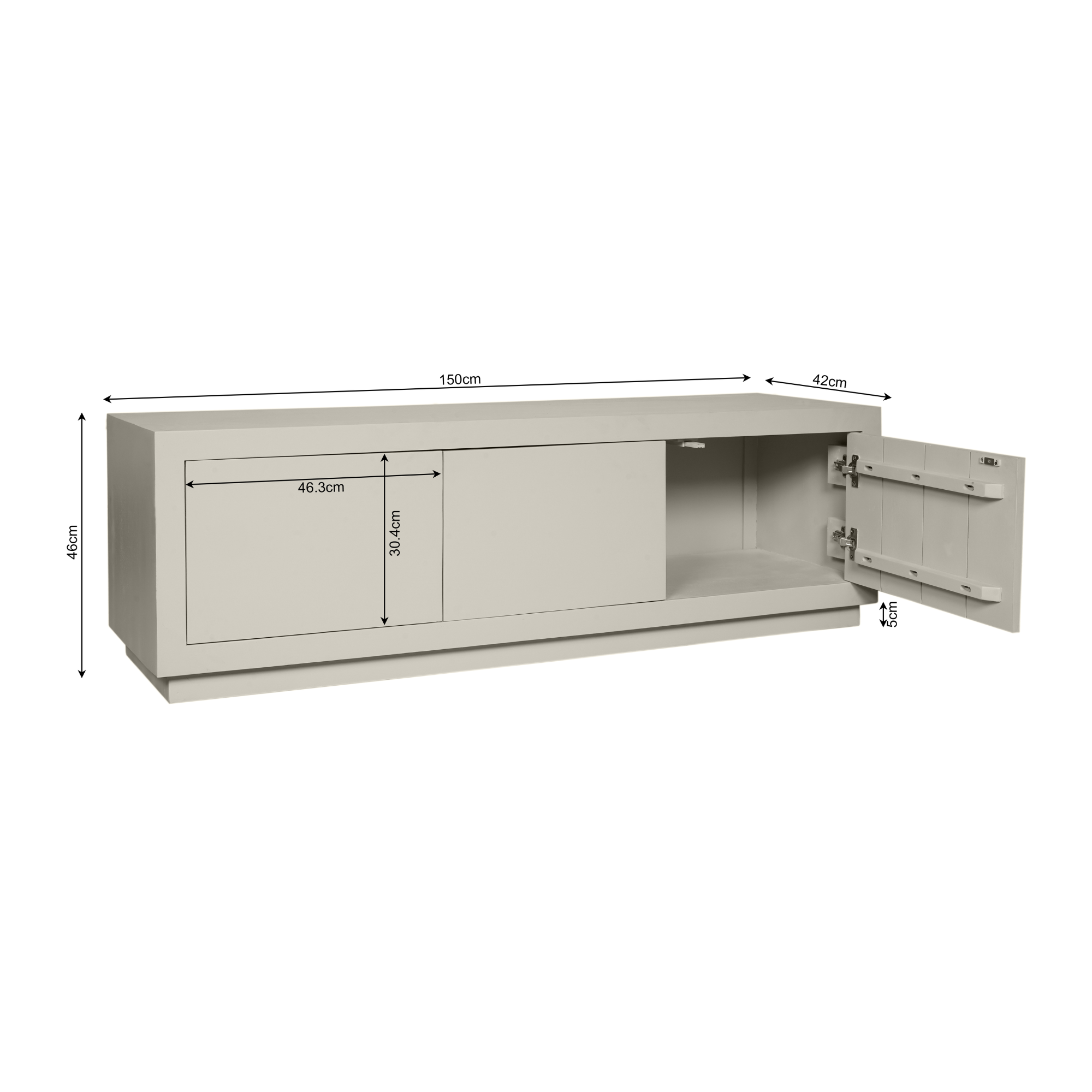 TV-meubel Zumone Zand 150 cm - Afbeelding 5