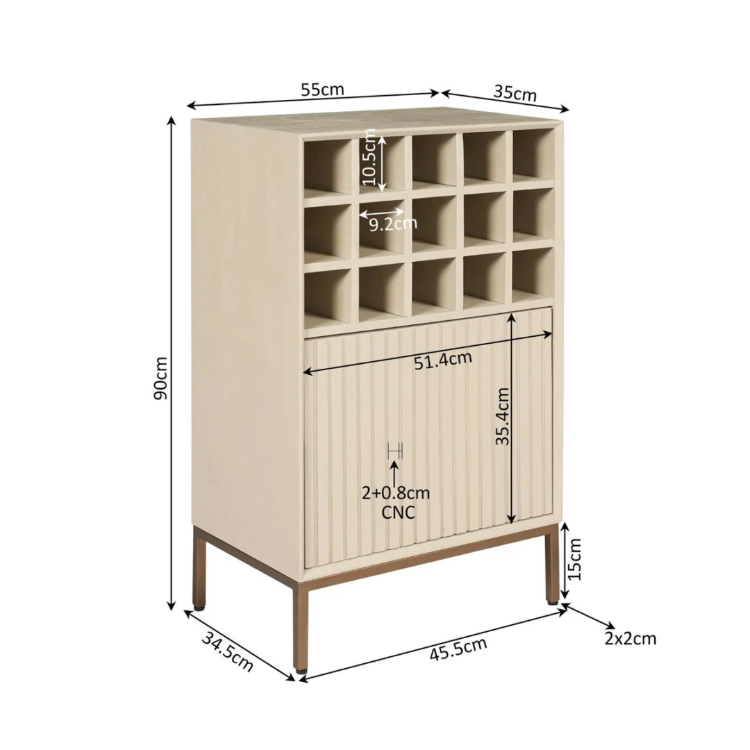 Wijnkast Kolland Zand 55 cm - Afbeelding 8