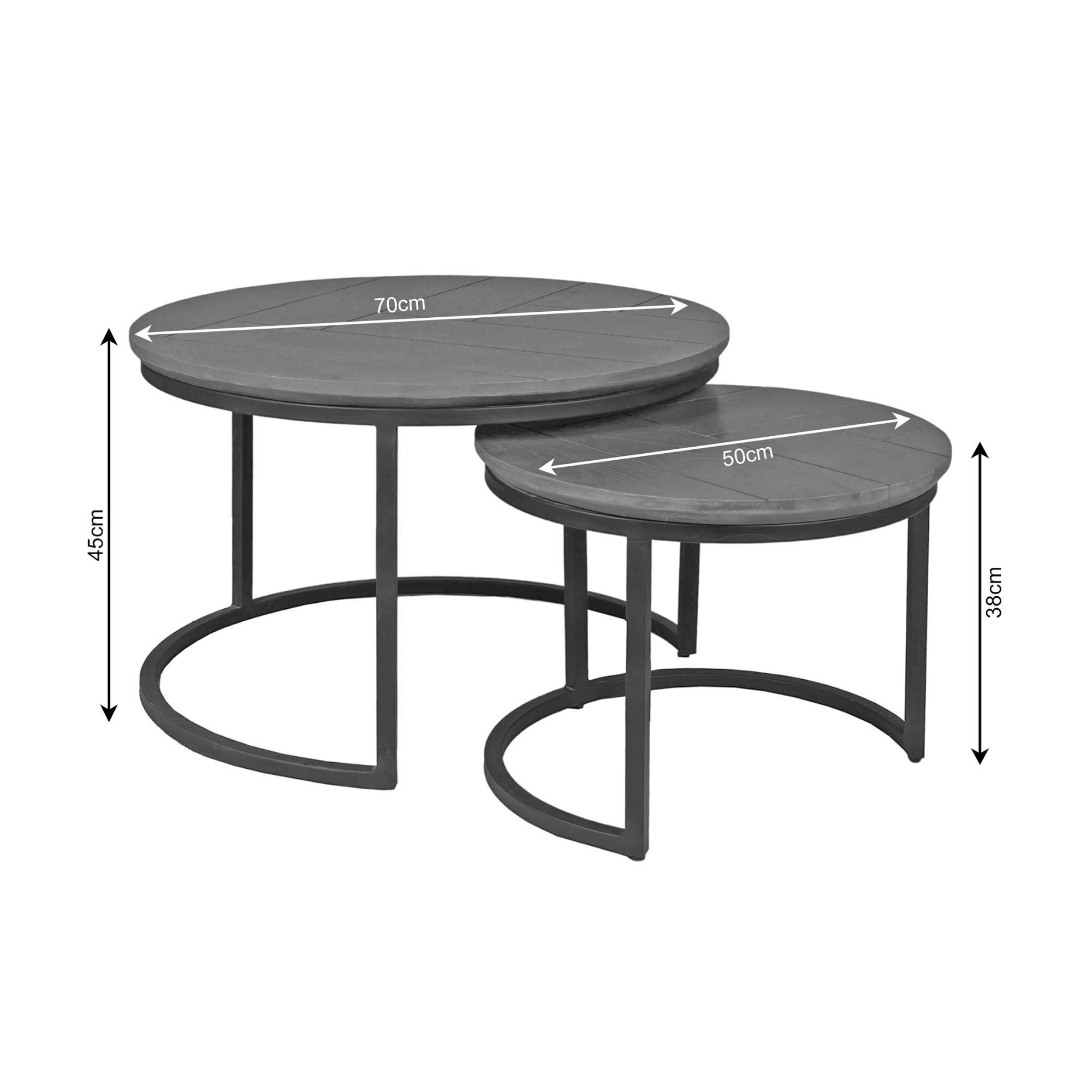 Salontafel Reims Metaal 70 cm - Set van 2 - Afbeelding 5