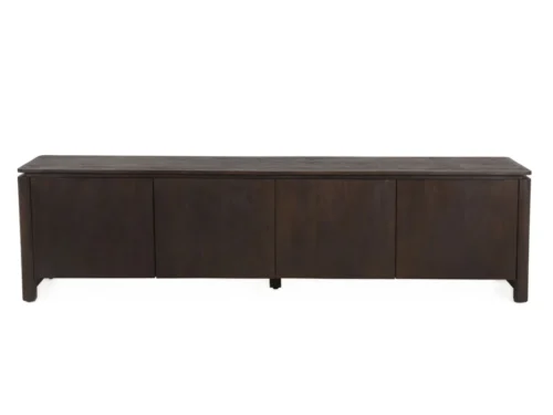 TV-meubel Peelvy Bruin 210 cm van mangohout met warme houtlook en strak, breed design