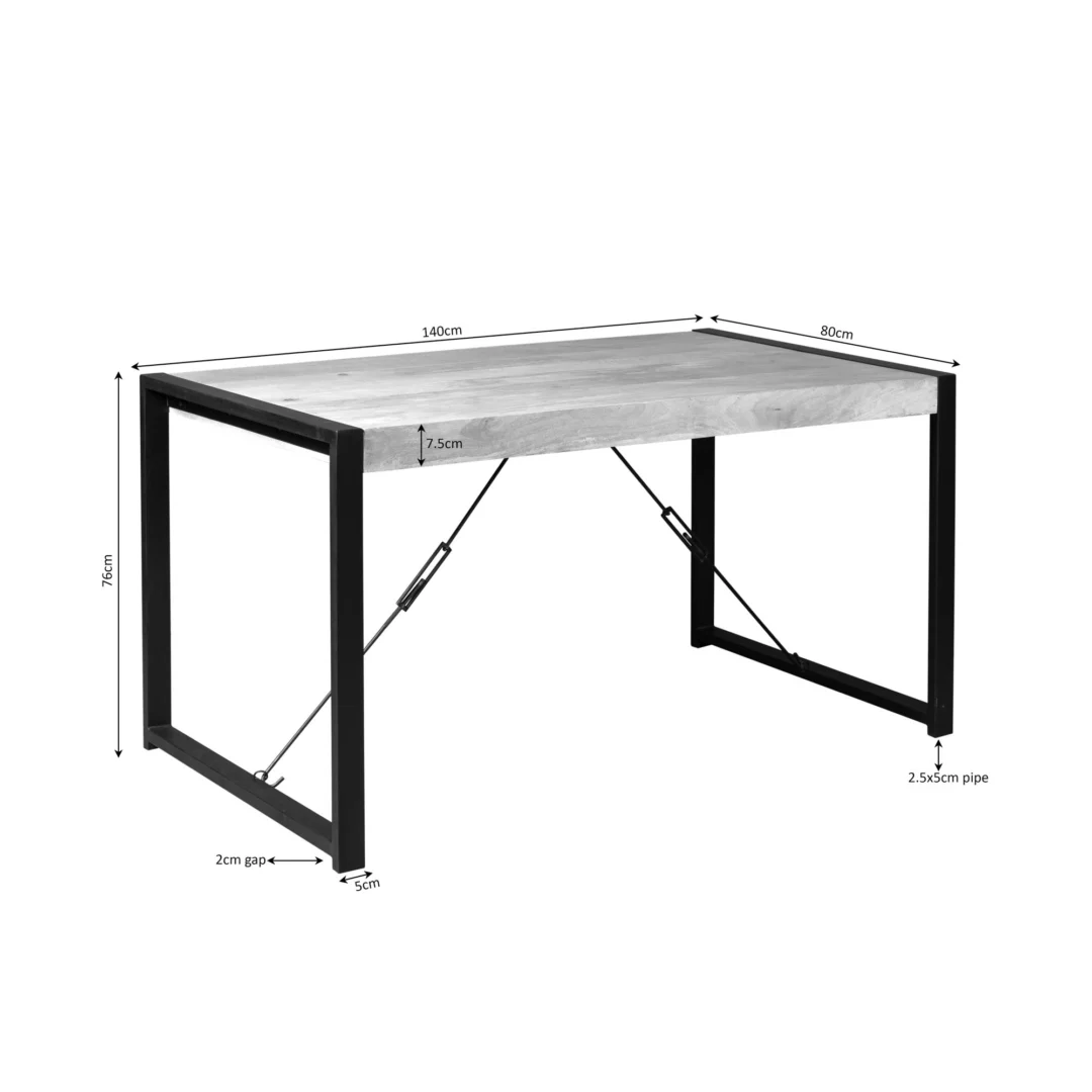 Eettafel Flaarnura 160 cm mangohout - Afbeelding 4