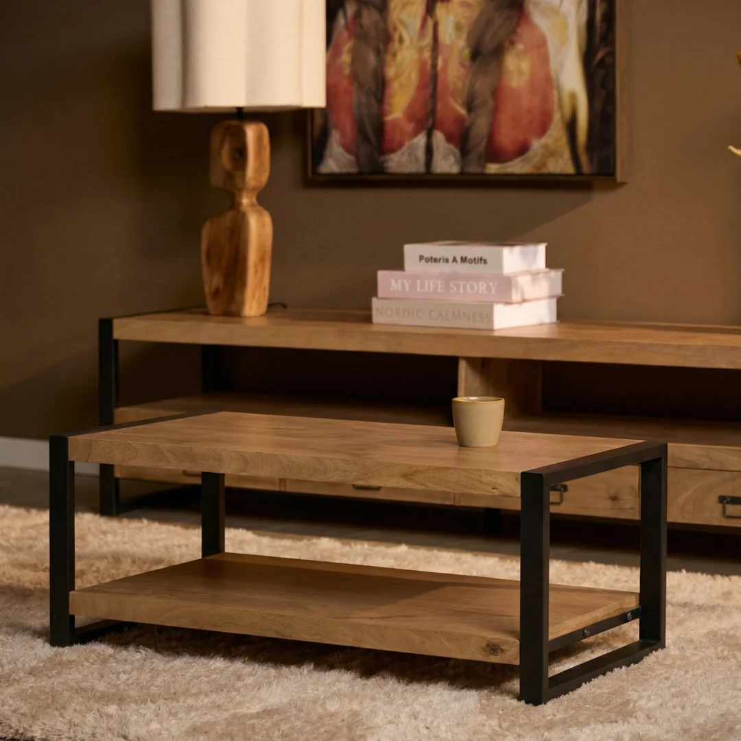 Salontafel Slermura 110 cm hout - Afbeelding 5
