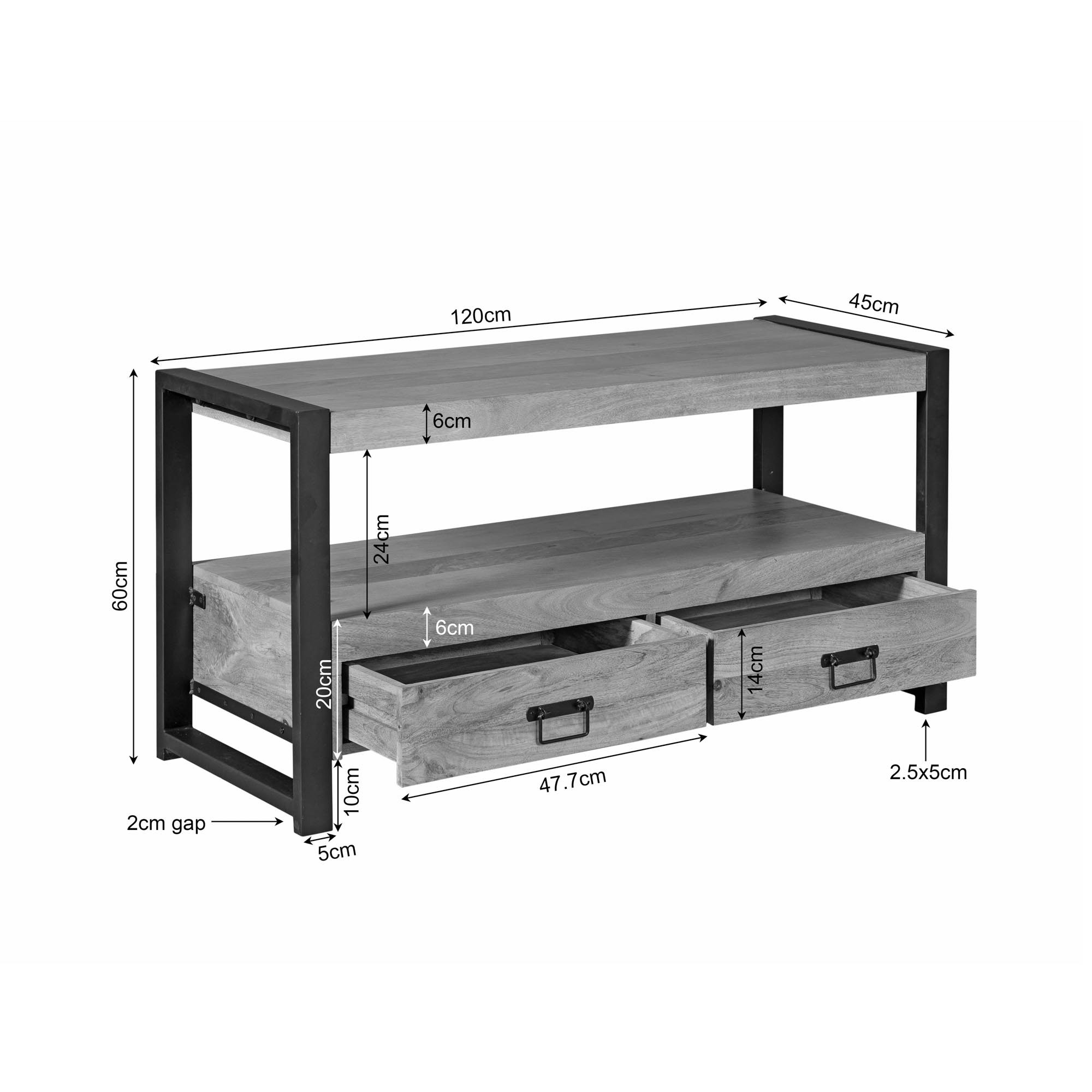 TV-meubel Jieskol Naturel 120 cm - Afbeelding 5