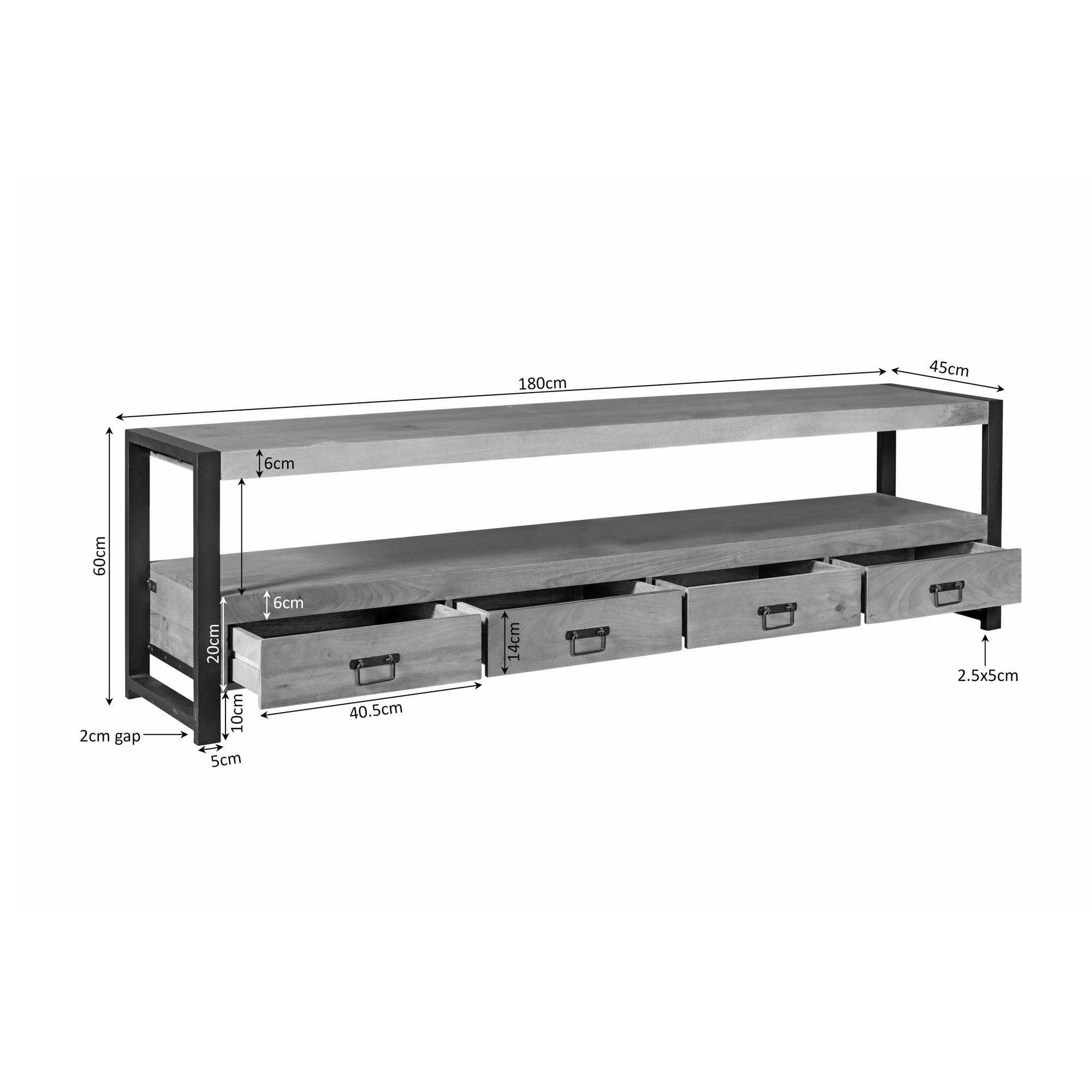 TV-meubel Sallek Naturel 180 cm - Afbeelding 5