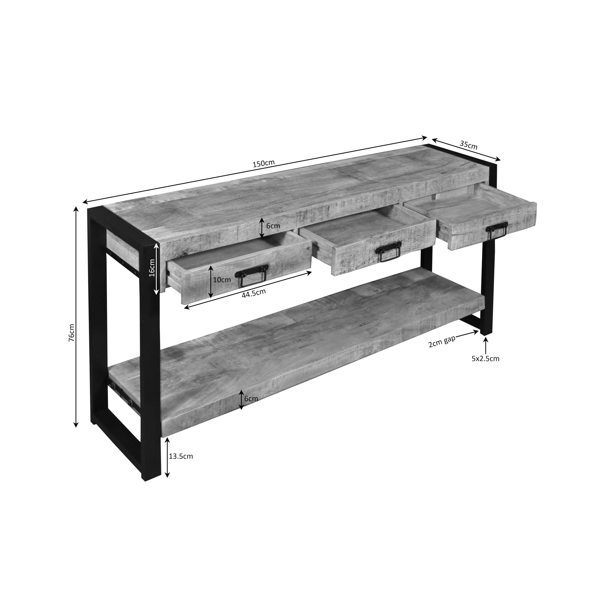 Bijzettafel Sleildund Naturel 150 cm - Afbeelding 5