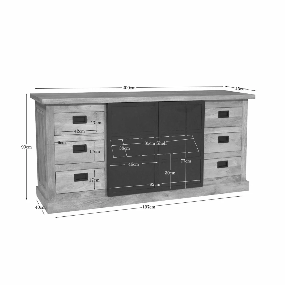 Dressoir Jaussone Naturel 200 cm - Afbeelding 2