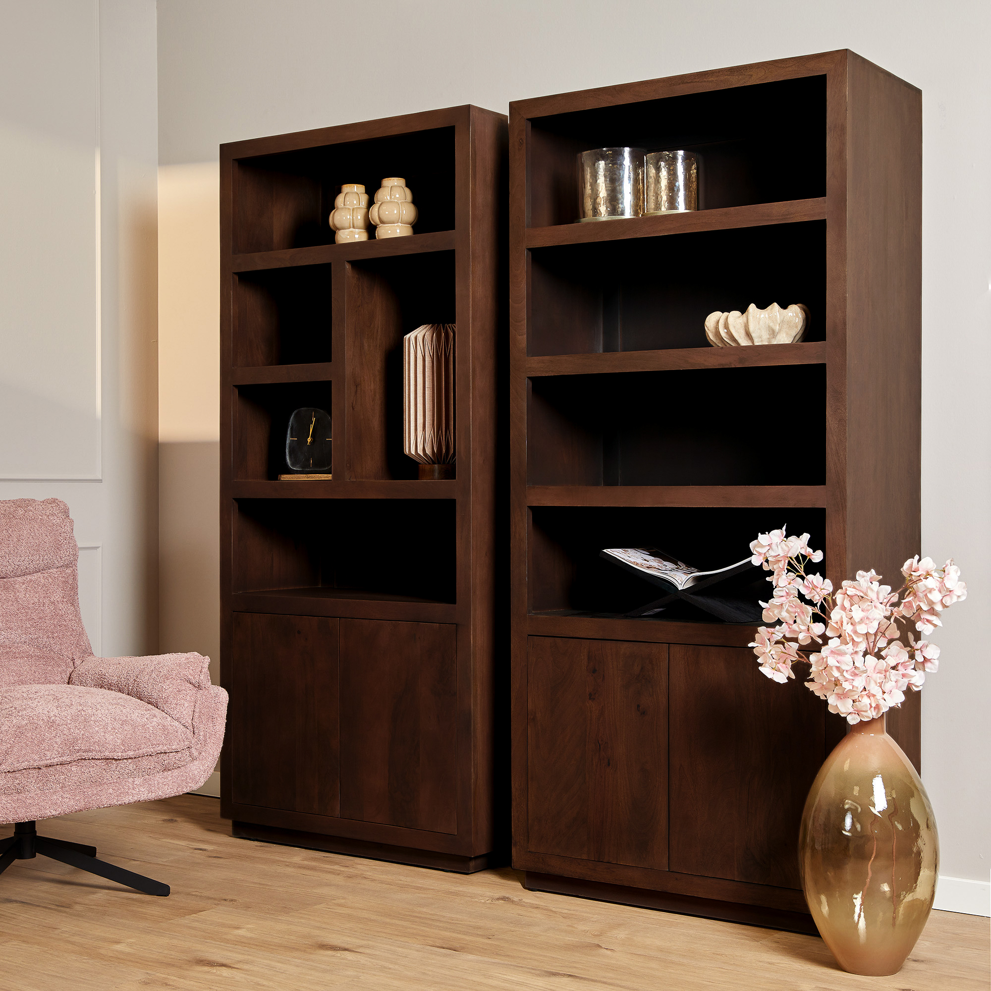 Vakkenkast Teendira Bruin 90 cm - Afbeelding 8