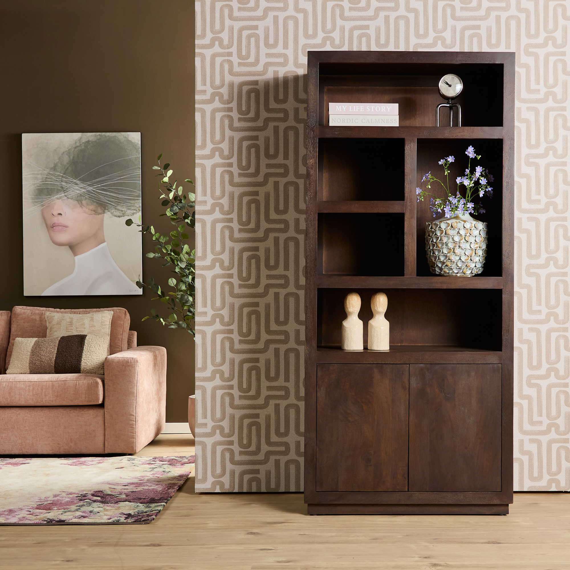 Vakkenkast Teendira Bruin 90 cm - Afbeelding 9
