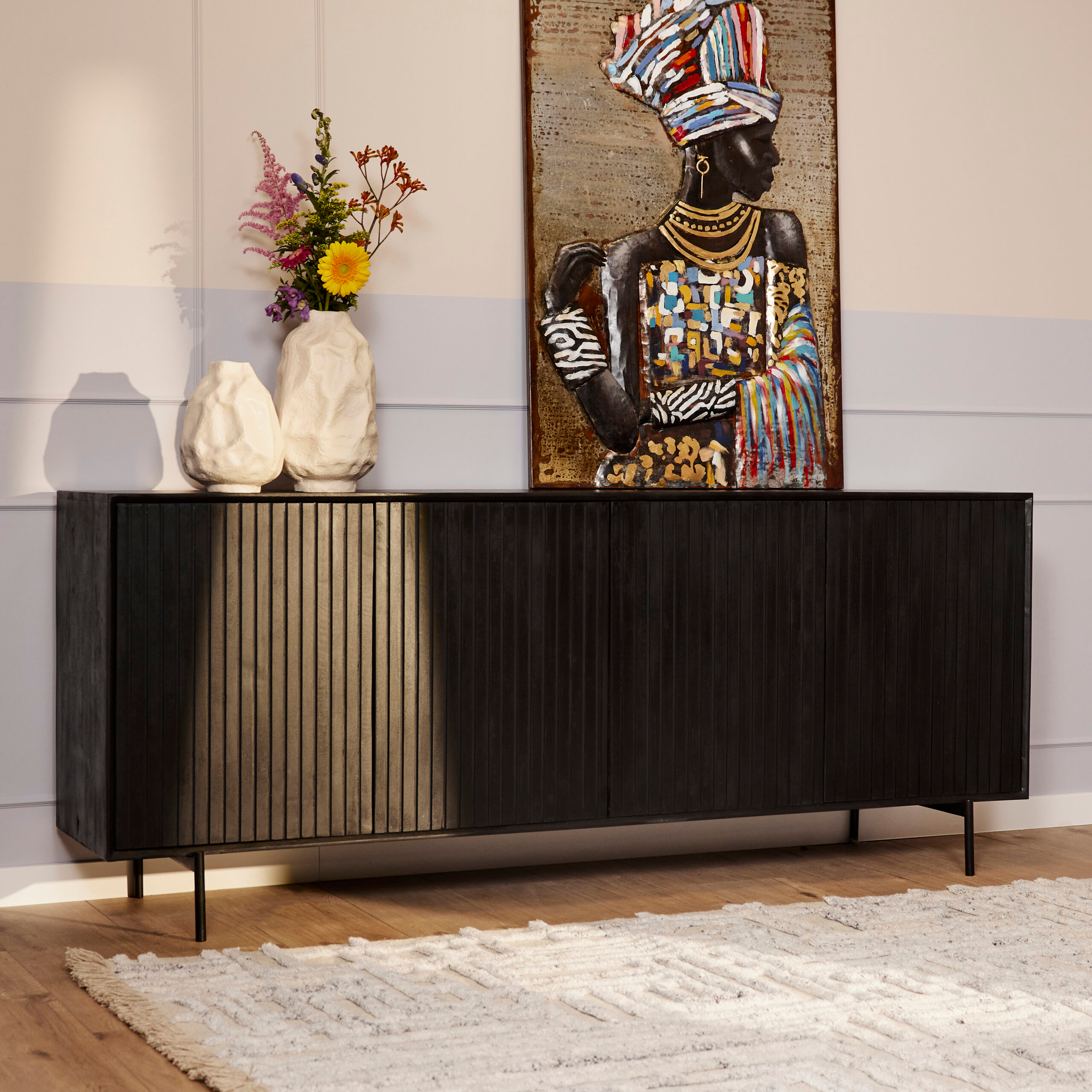 Dressoir Troommio Zwart 210 cm