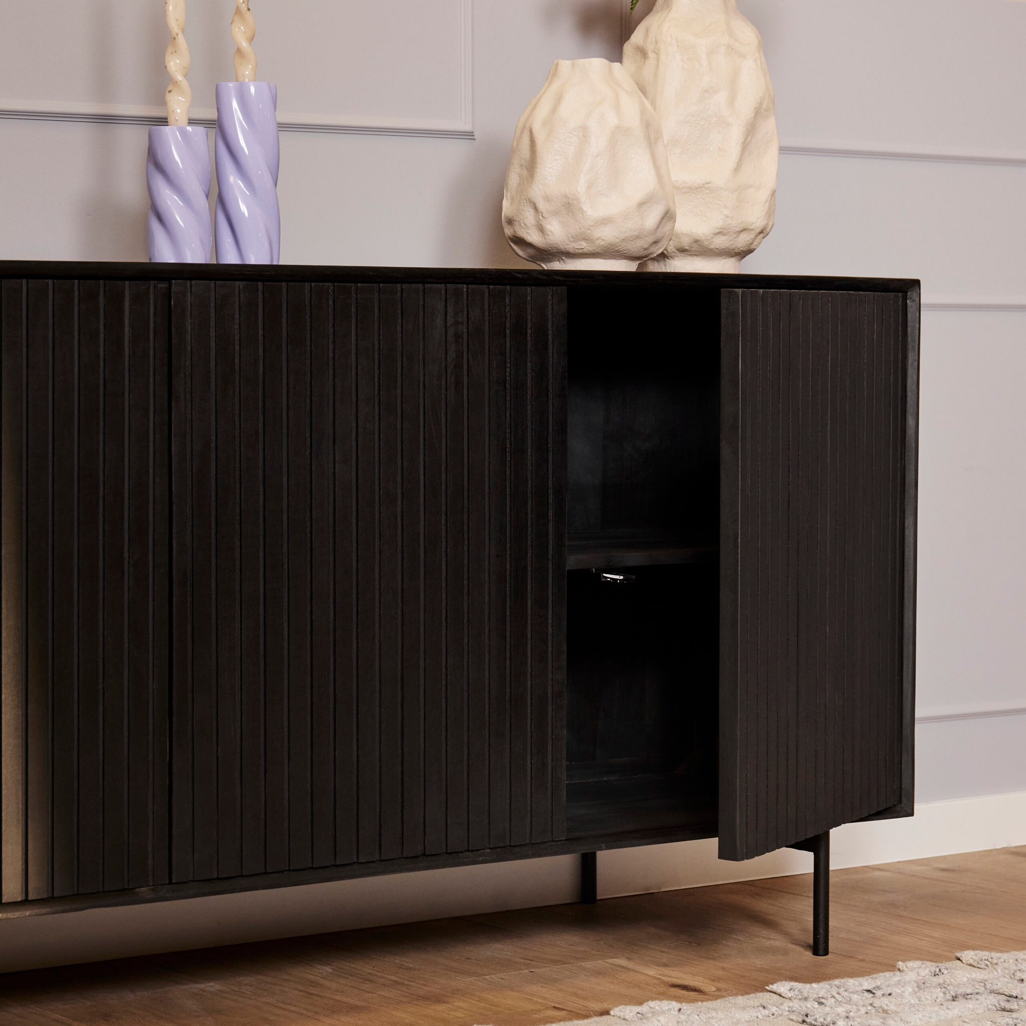 Dressoir Troommio Zwart 210 cm - Afbeelding 2