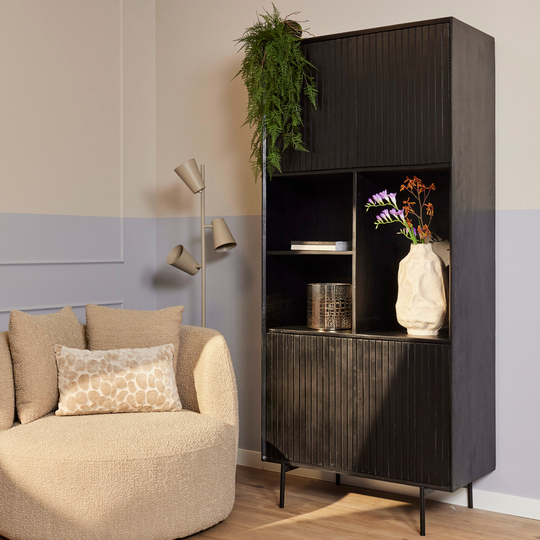 Vakkenkast Skusond Zwart 90 cm