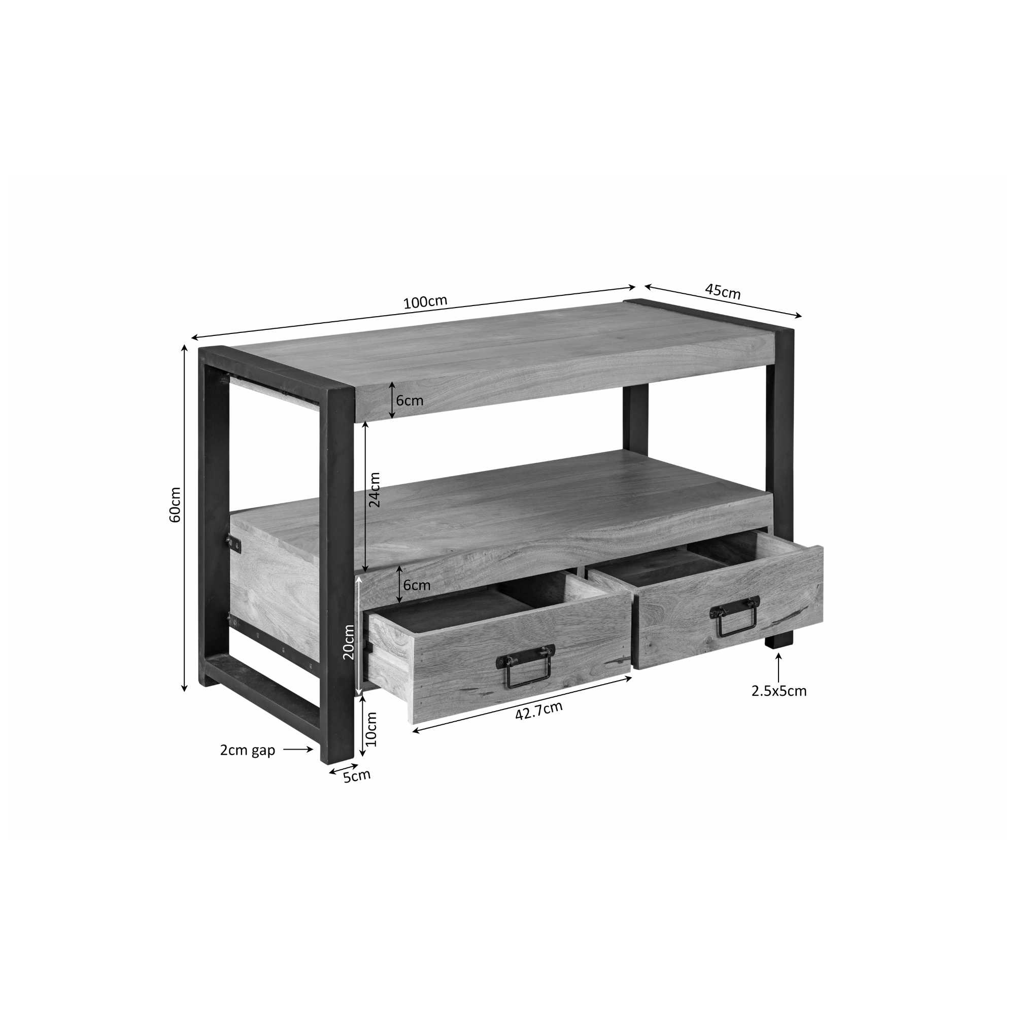 TV-meubel Bustira Zwart 100 cm - Afbeelding 5