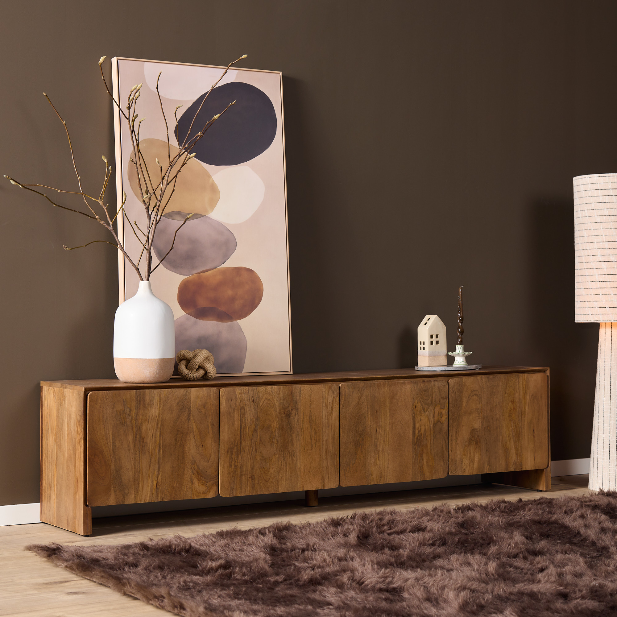 TV-meubel Dustond Naturel 200 cm - Afbeelding 6
